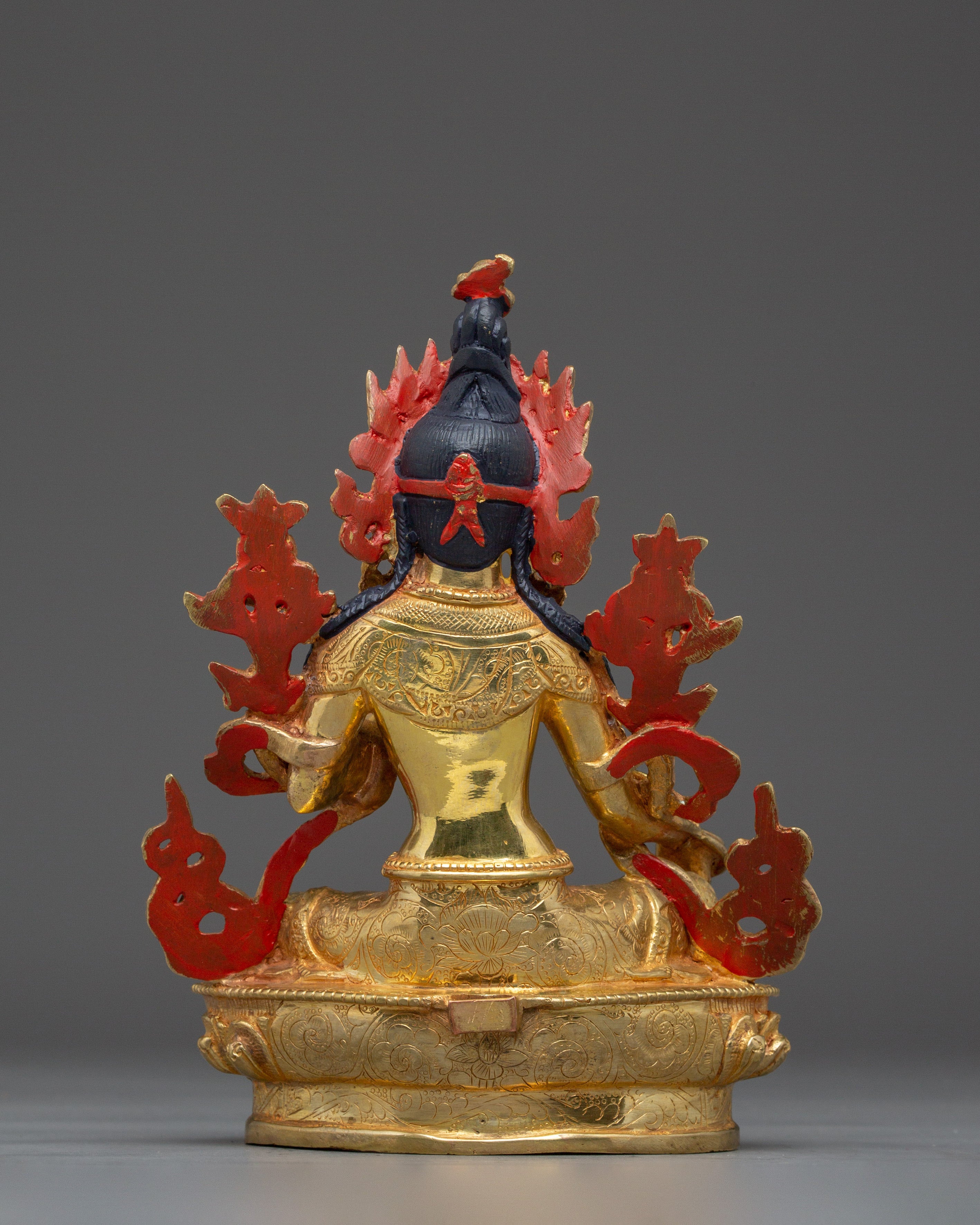 Green Tara Buddha Statue with 24K Gold Gilding | Spiritual Meditation and Decor