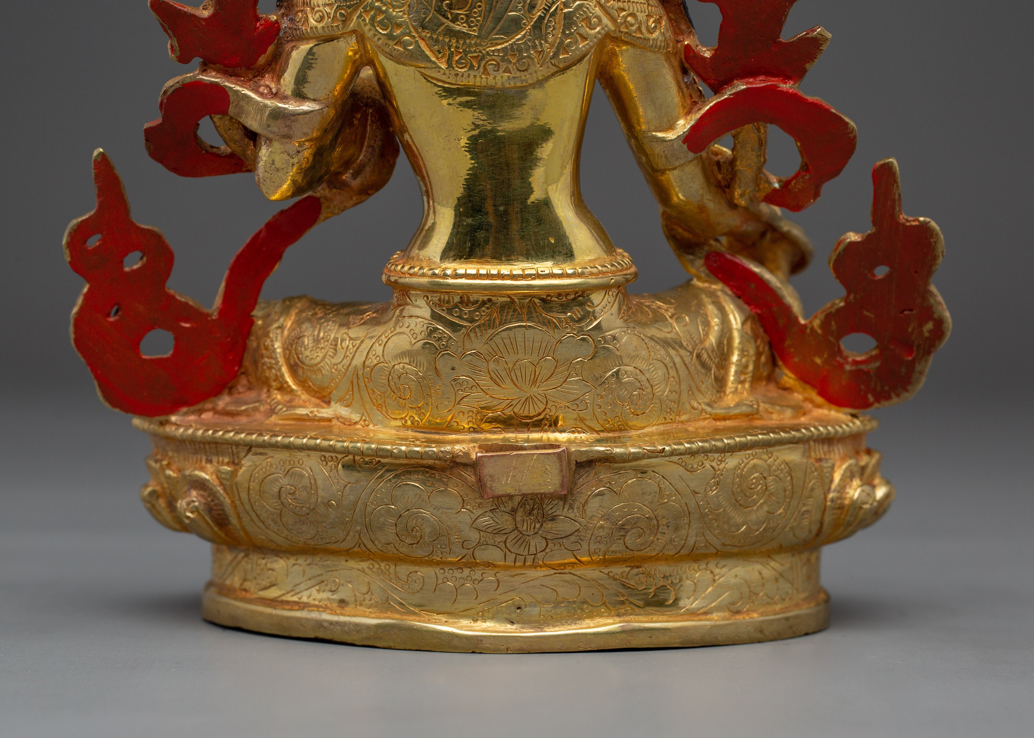 Green Tara Buddha Statue with 24K Gold Gilding | Spiritual Meditation and Decor