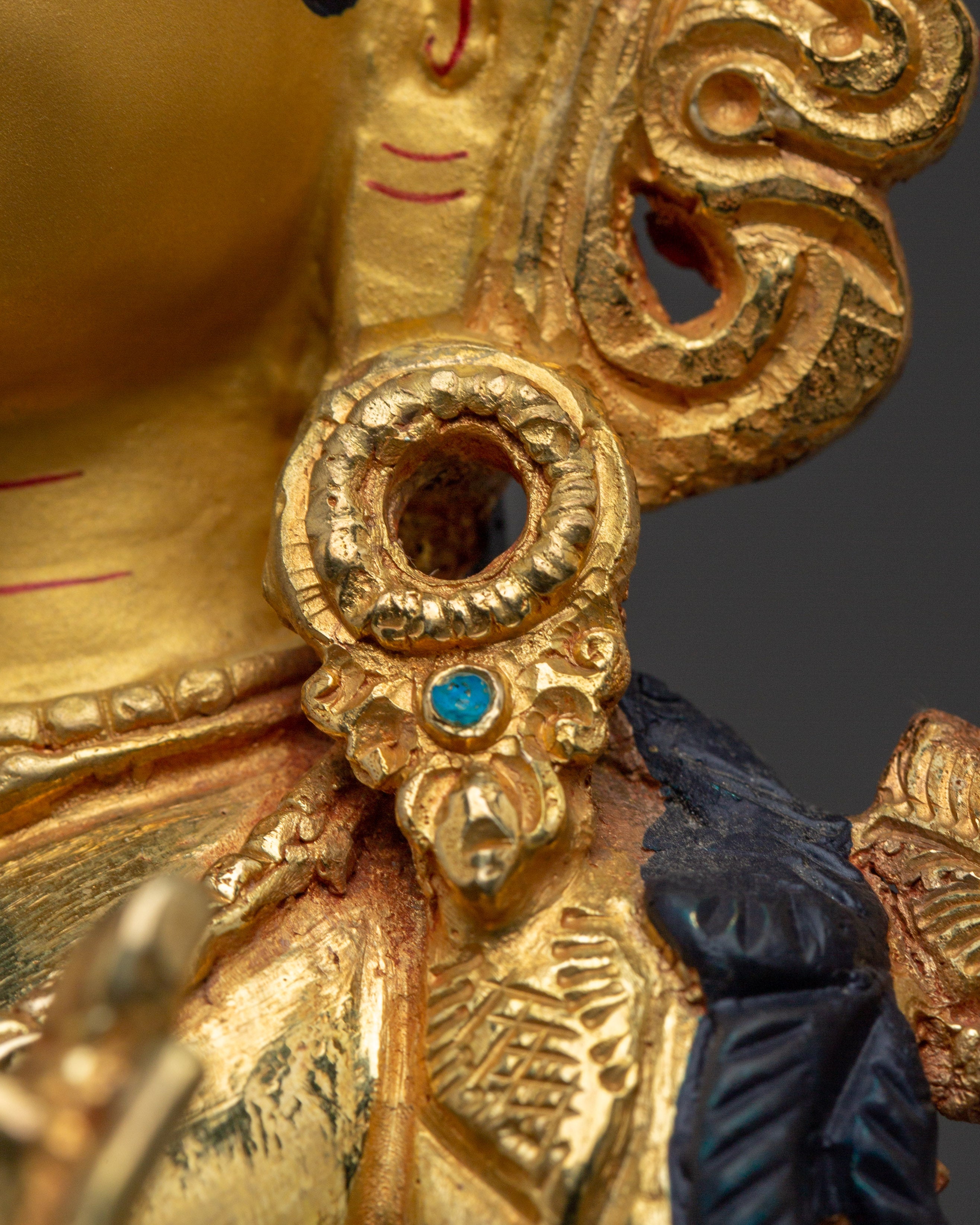 Green Tara Buddha Statue with 24K Gold Gilding | Spiritual Meditation and Decor