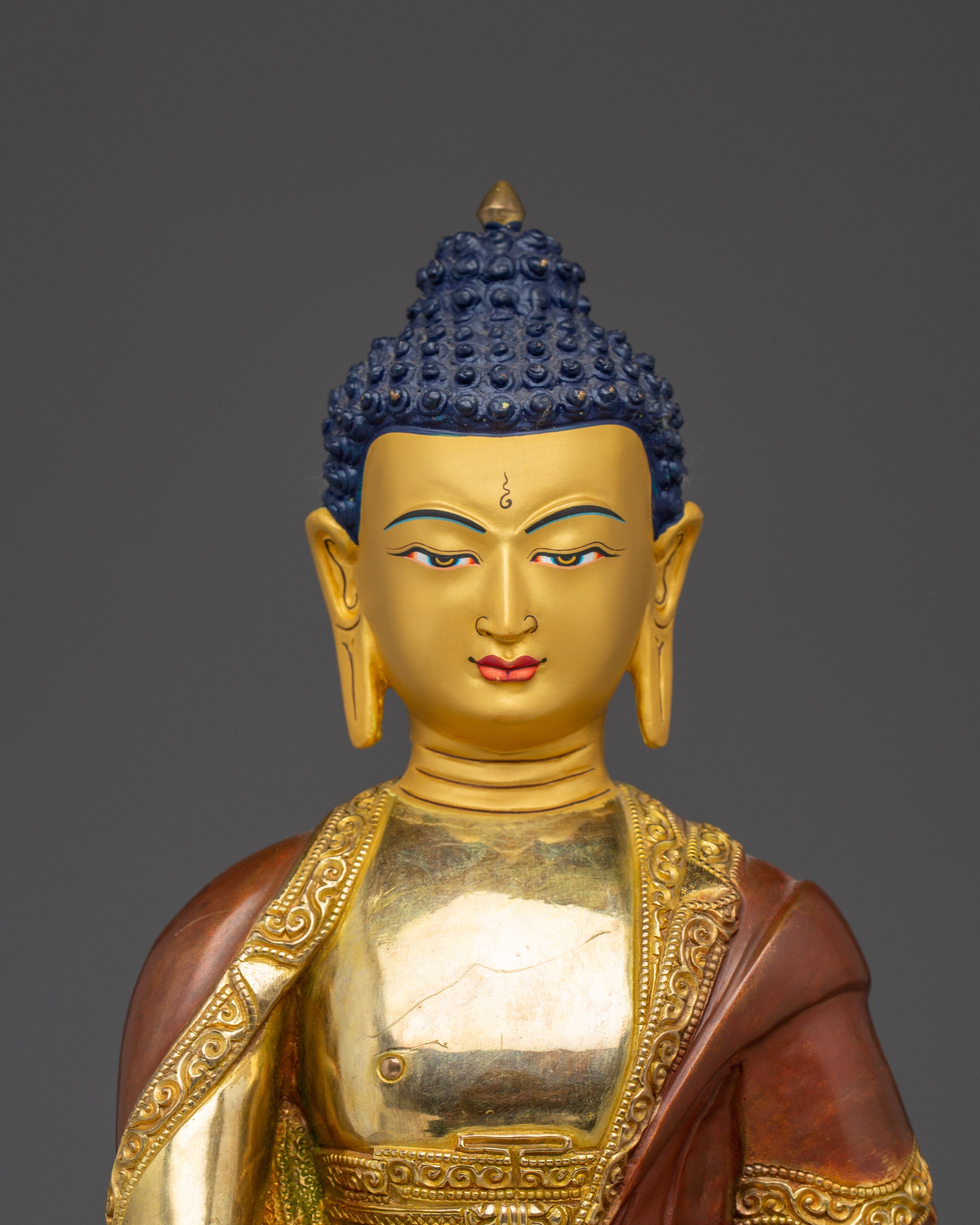 Handcrafted Shakyamuni Buddha Gold Gilded Statue | Spiritual Meditation & Altar Decor