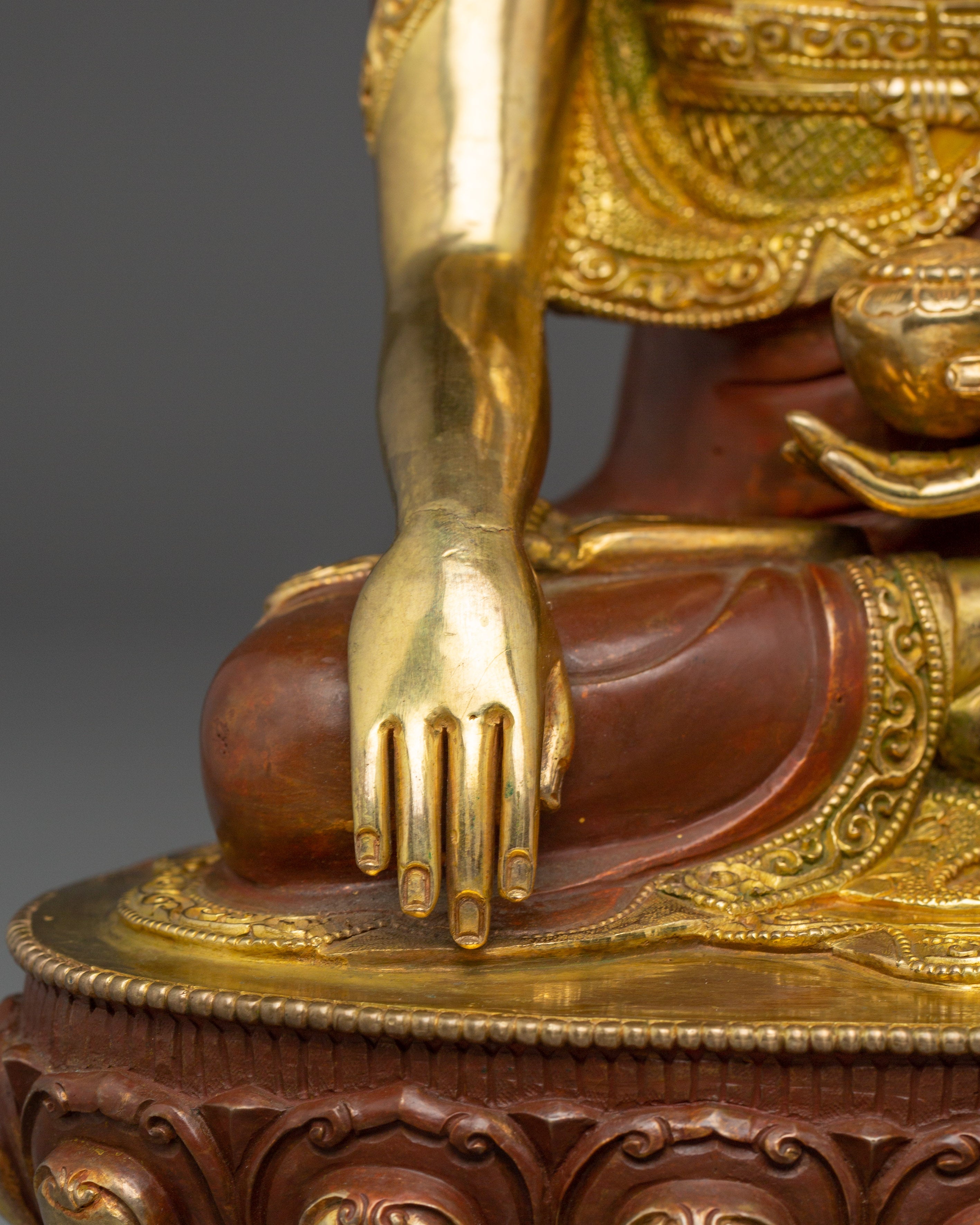 Handcrafted Shakyamuni Buddha Gold Gilded Statue | Spiritual Meditation & Altar Decor