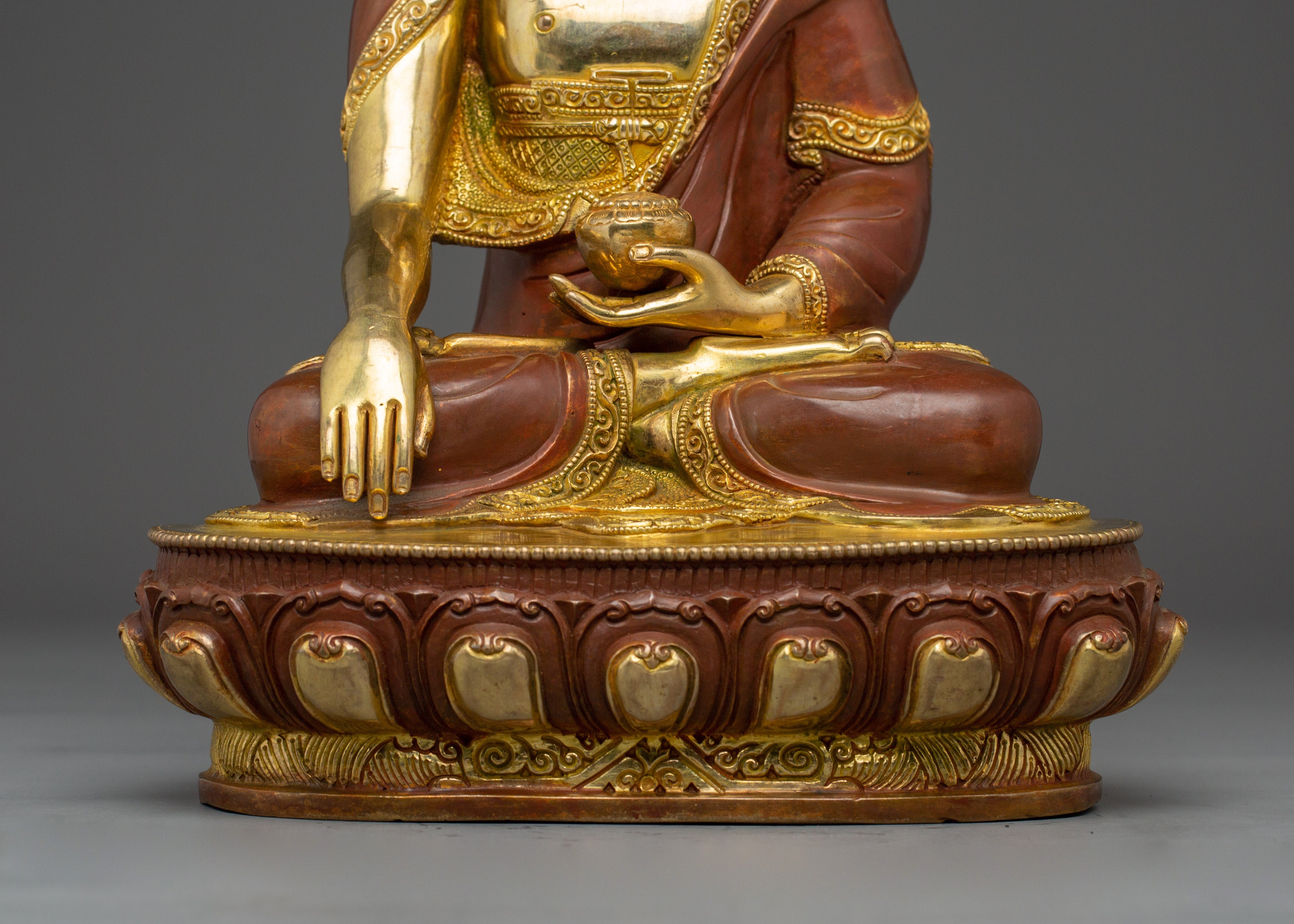 Handcrafted Shakyamuni Buddha Gold Gilded Statue | Spiritual Meditation & Altar Decor