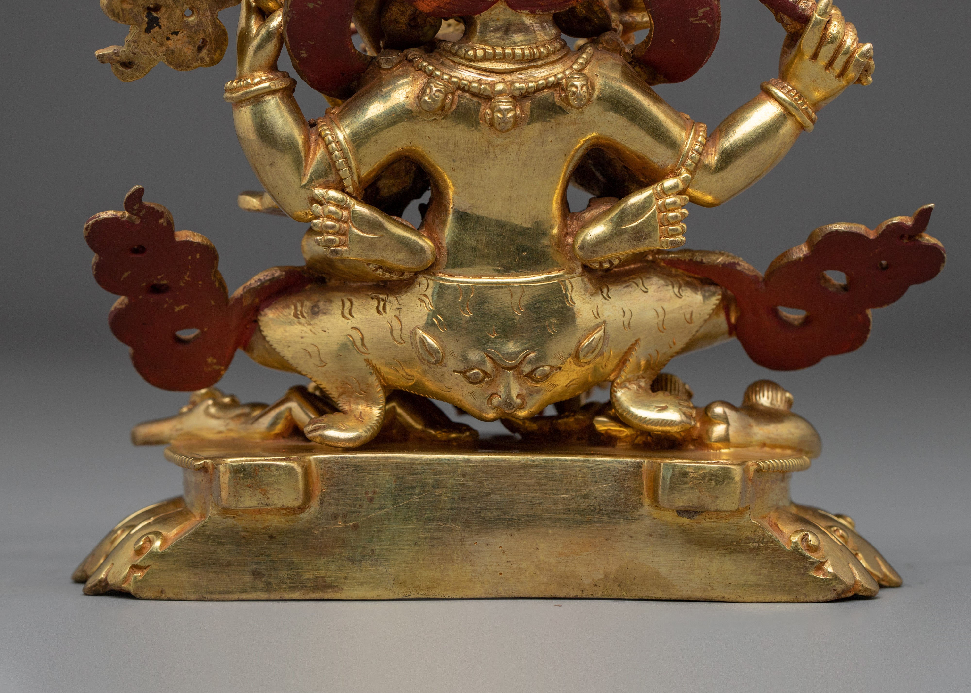 Sacred Four armed Mahakala Sculpture | Fierce Dharma Protector