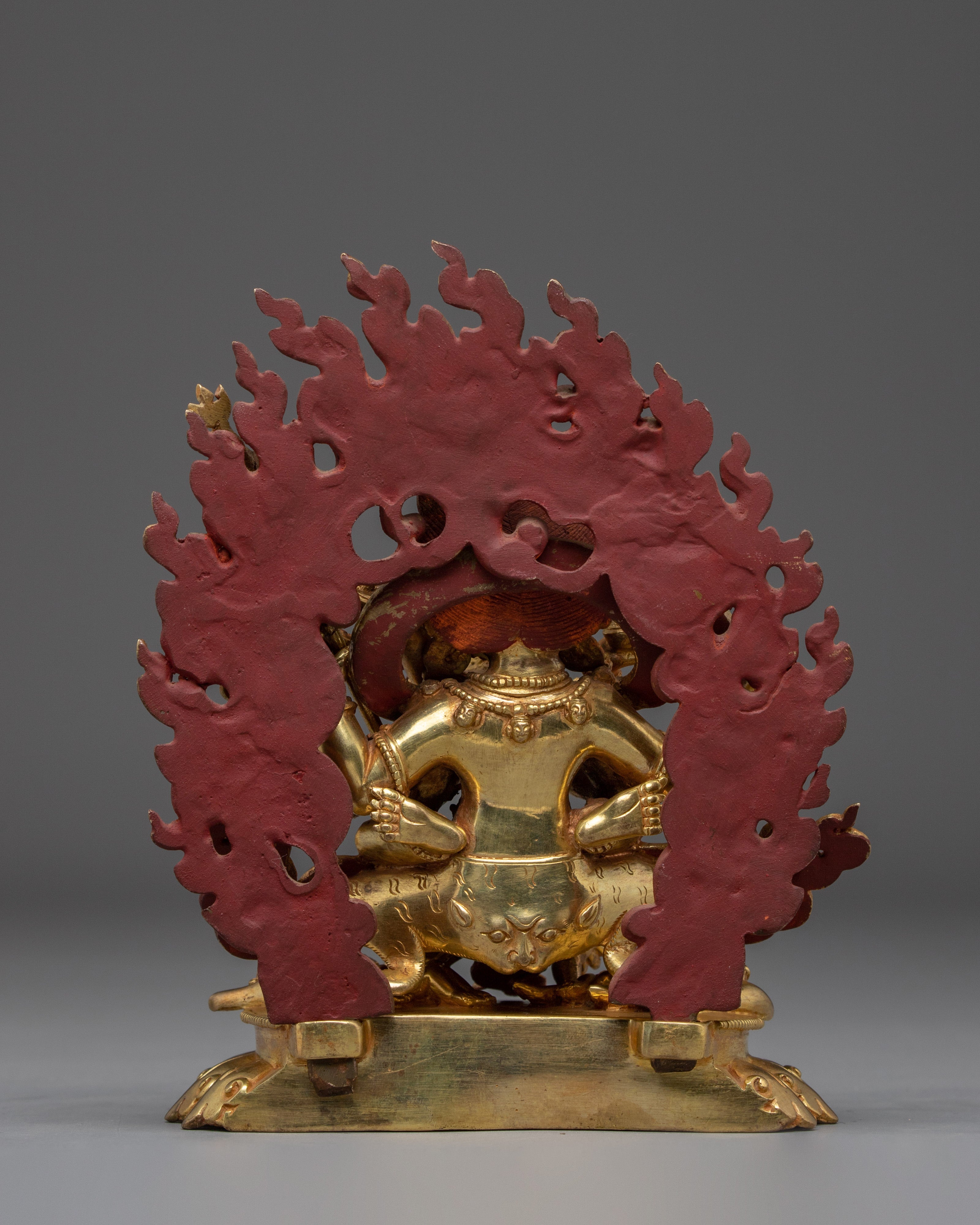 Sacred Four armed Mahakala Sculpture | Fierce Dharma Protector