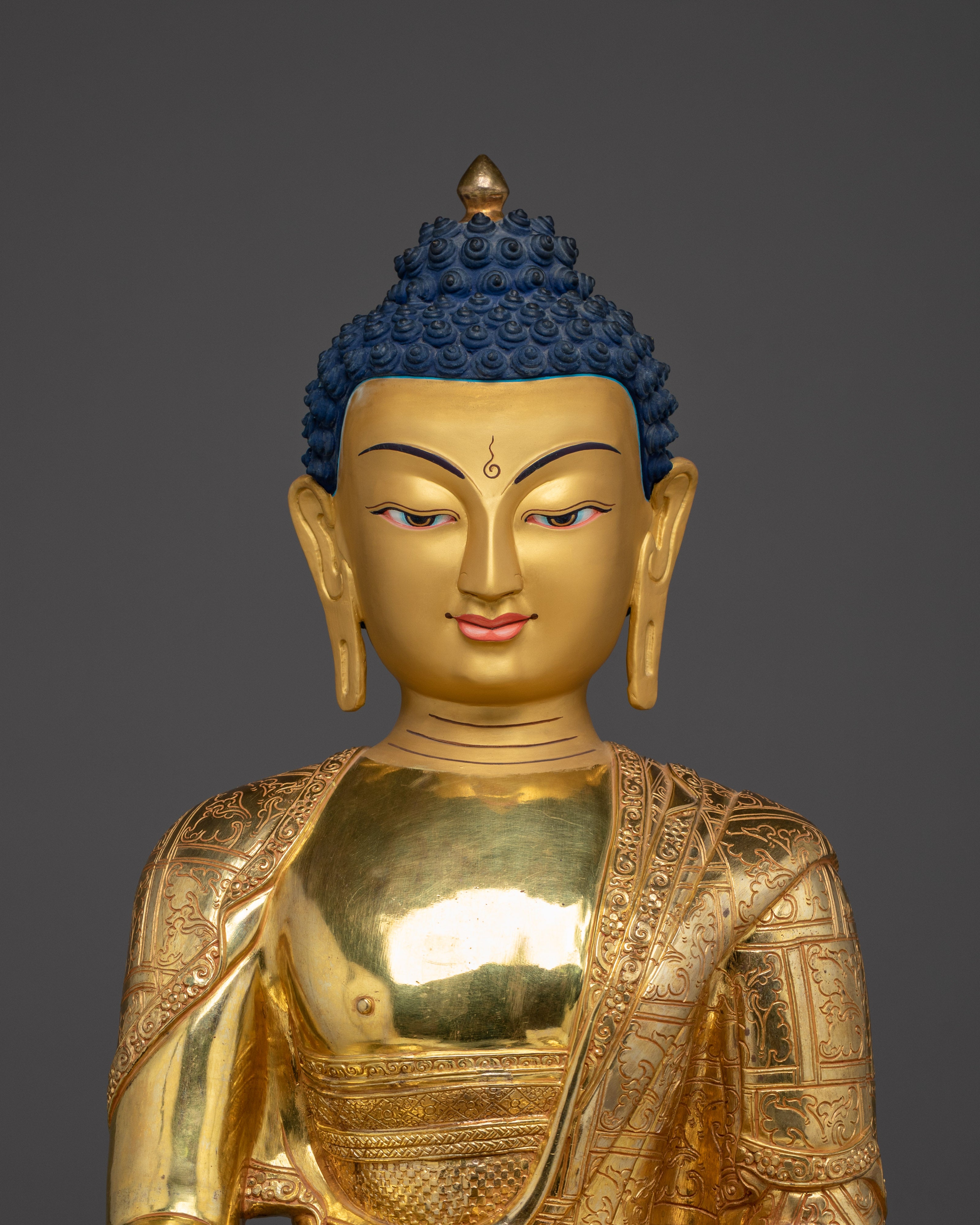 Radiant Shakyamuni Buddha with Halo Statue for Spirituality