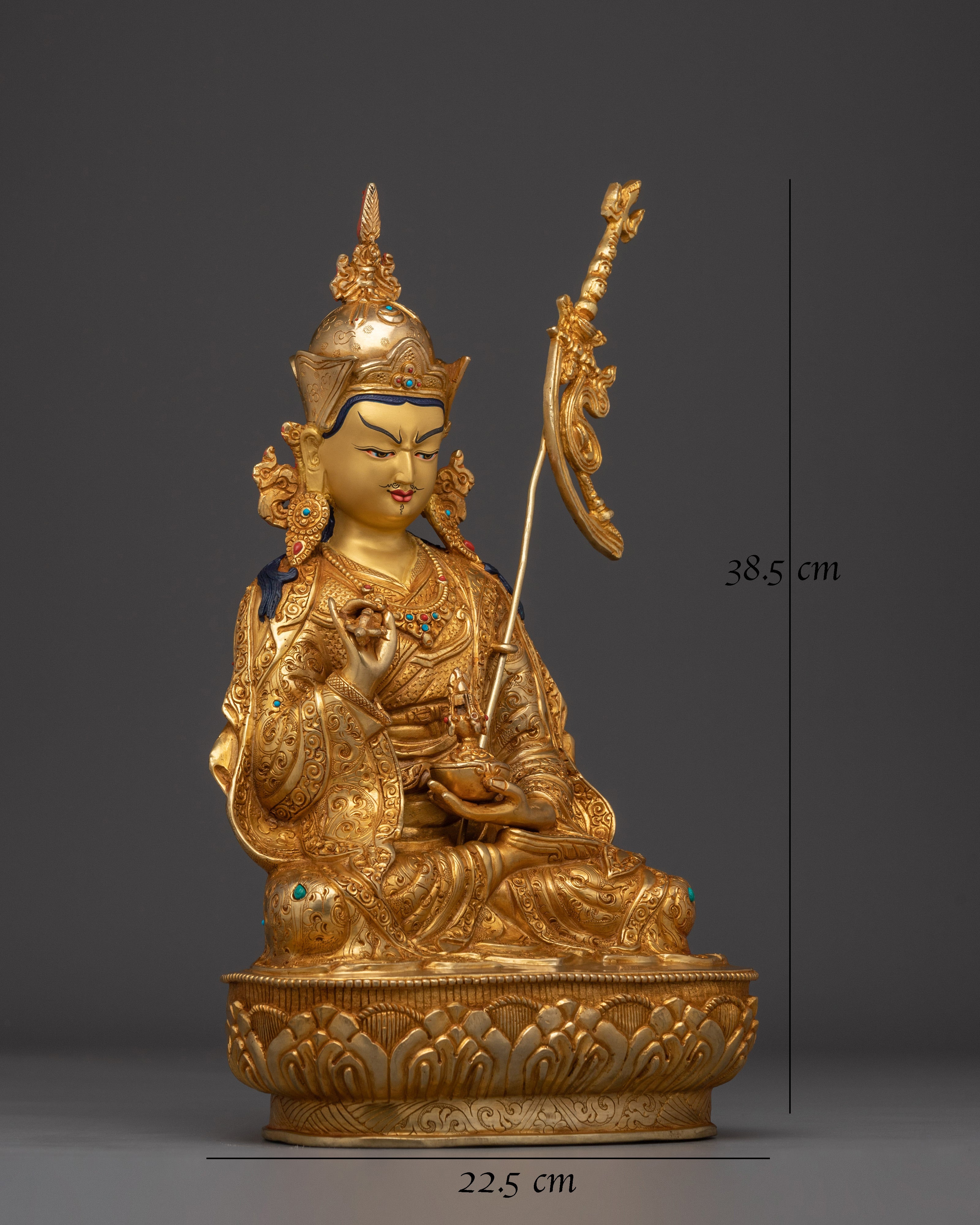 Vajra Master Guru Rinpoche With Yeshe Tsogyal and Mandarva