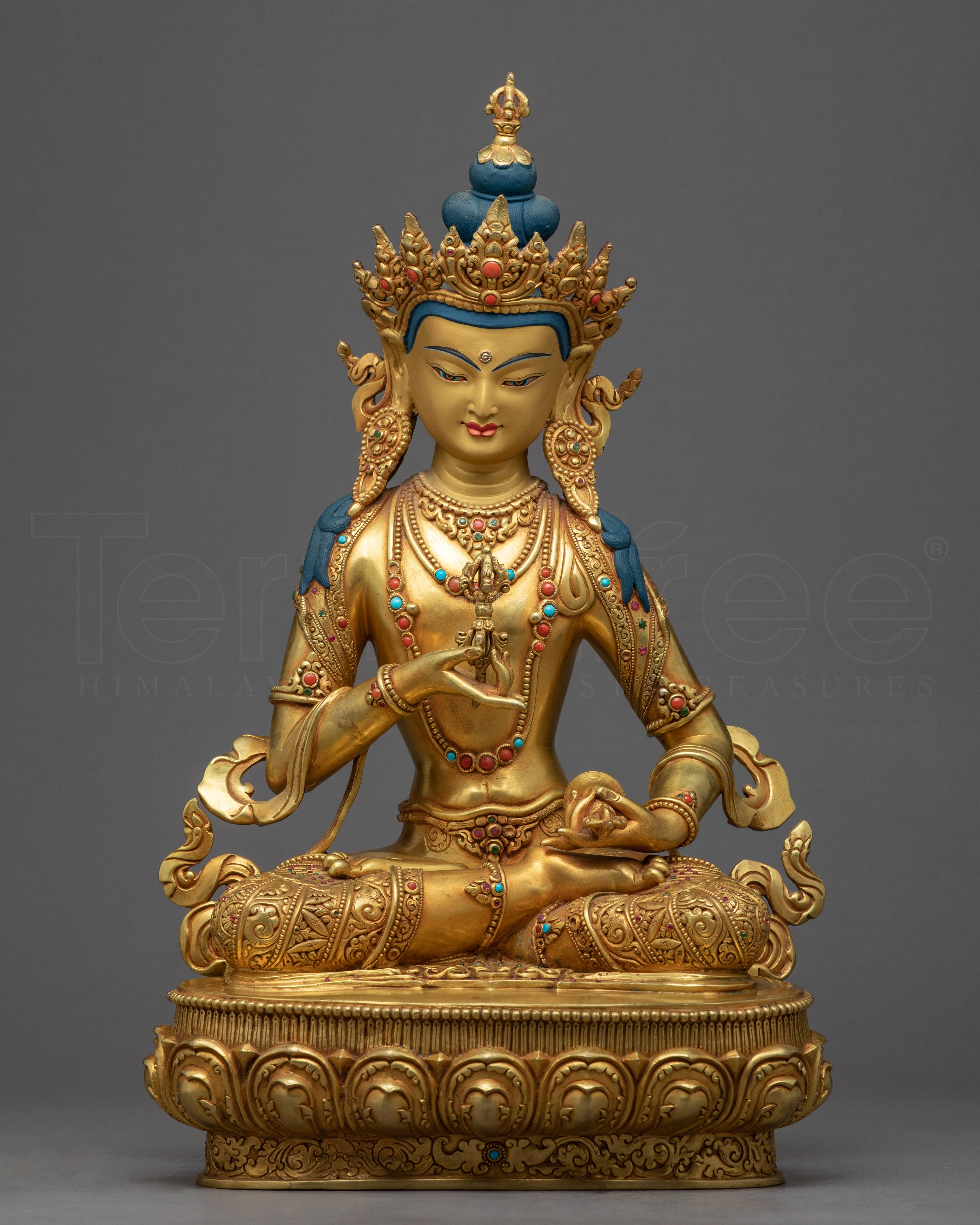 Vajrasatttva Statue Dorje Sempa | Gold Gilded Traditional Art