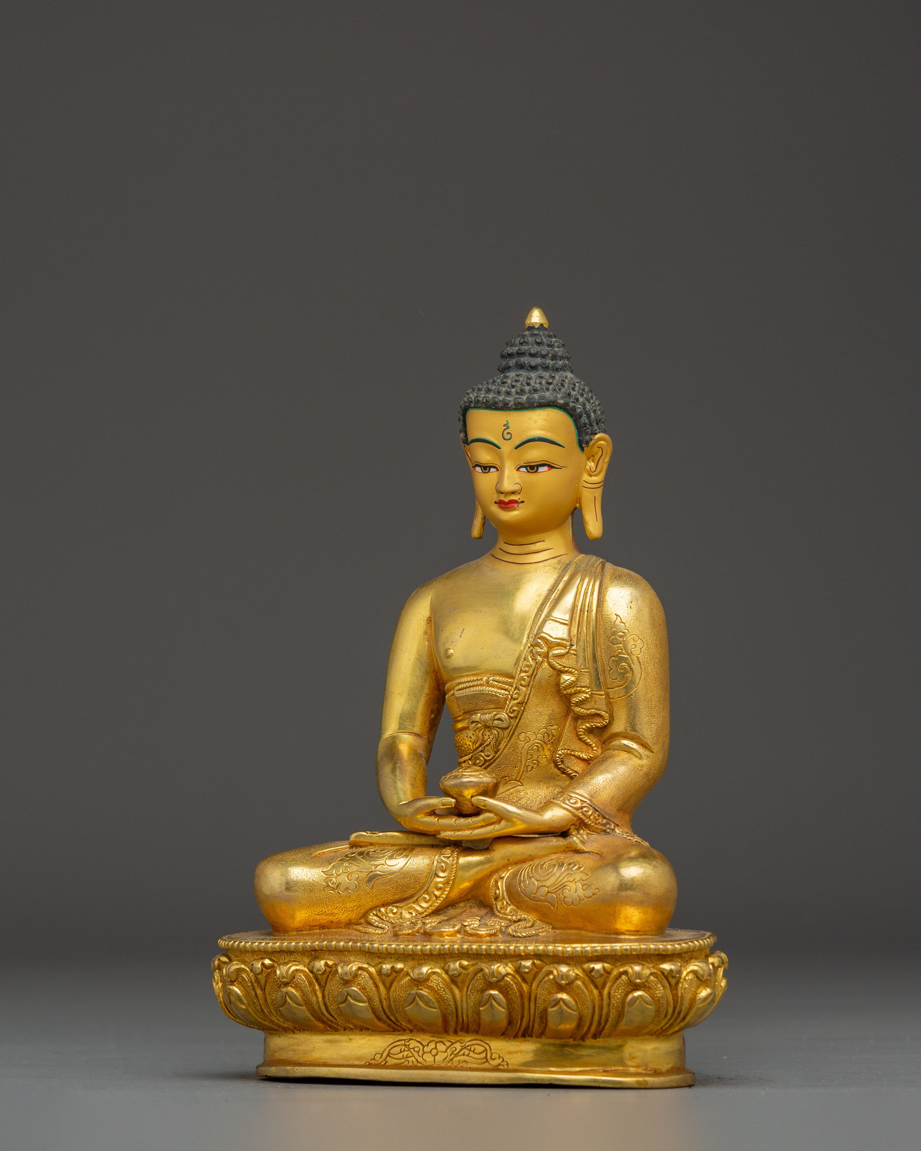 Handmade 24K Gold Gilded Amitabha Buddha Statue | Meditation & Shrine Decor