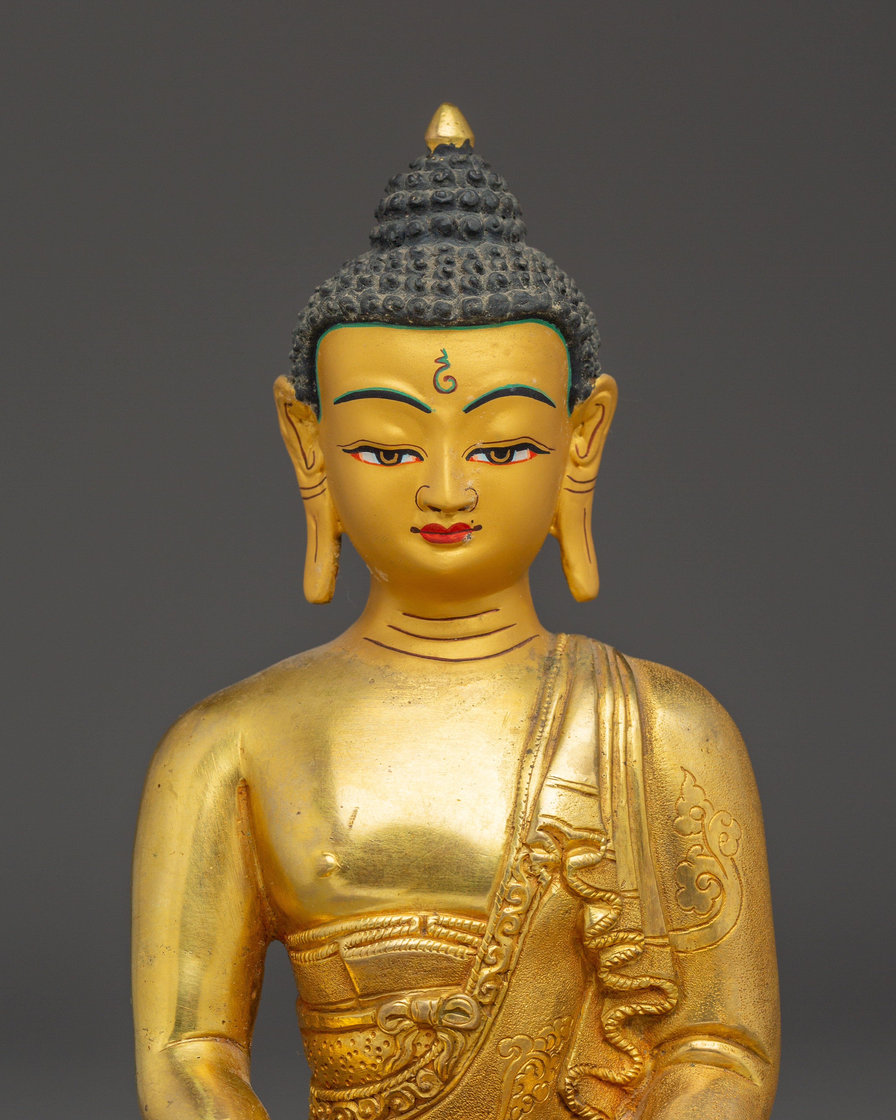 Handmade 24K Gold Gilded Amitabha Buddha Statue | Meditation & Shrine Decor