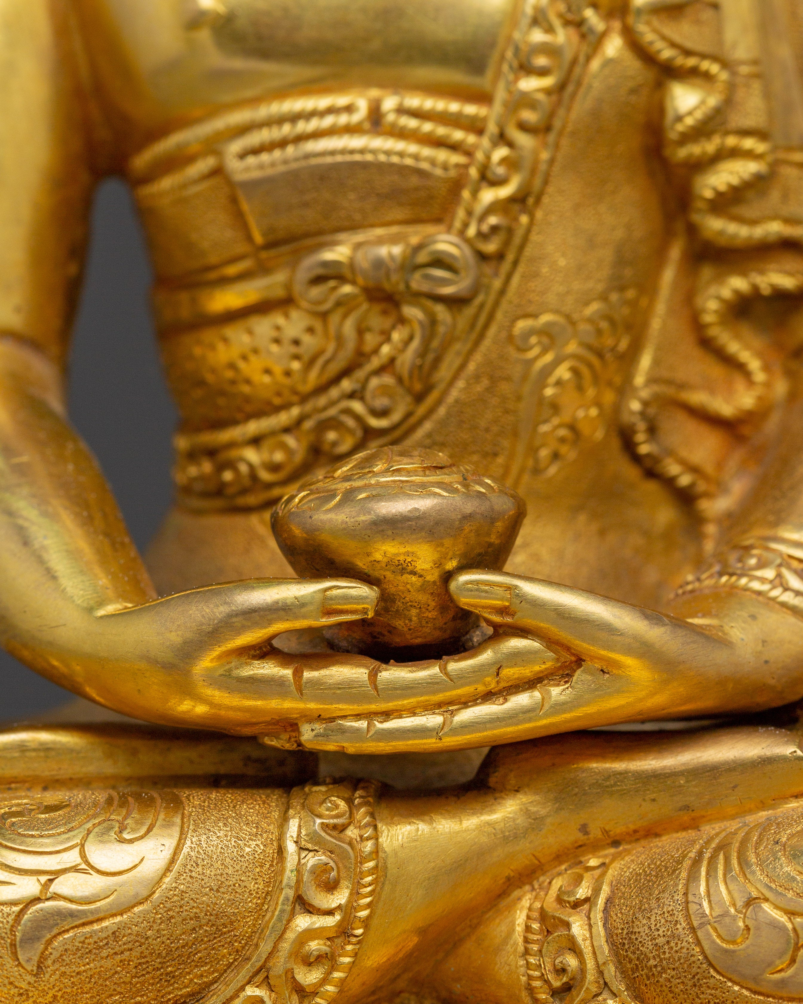 Handmade 24K Gold Gilded Amitabha Buddha Statue | Meditation & Shrine Decor