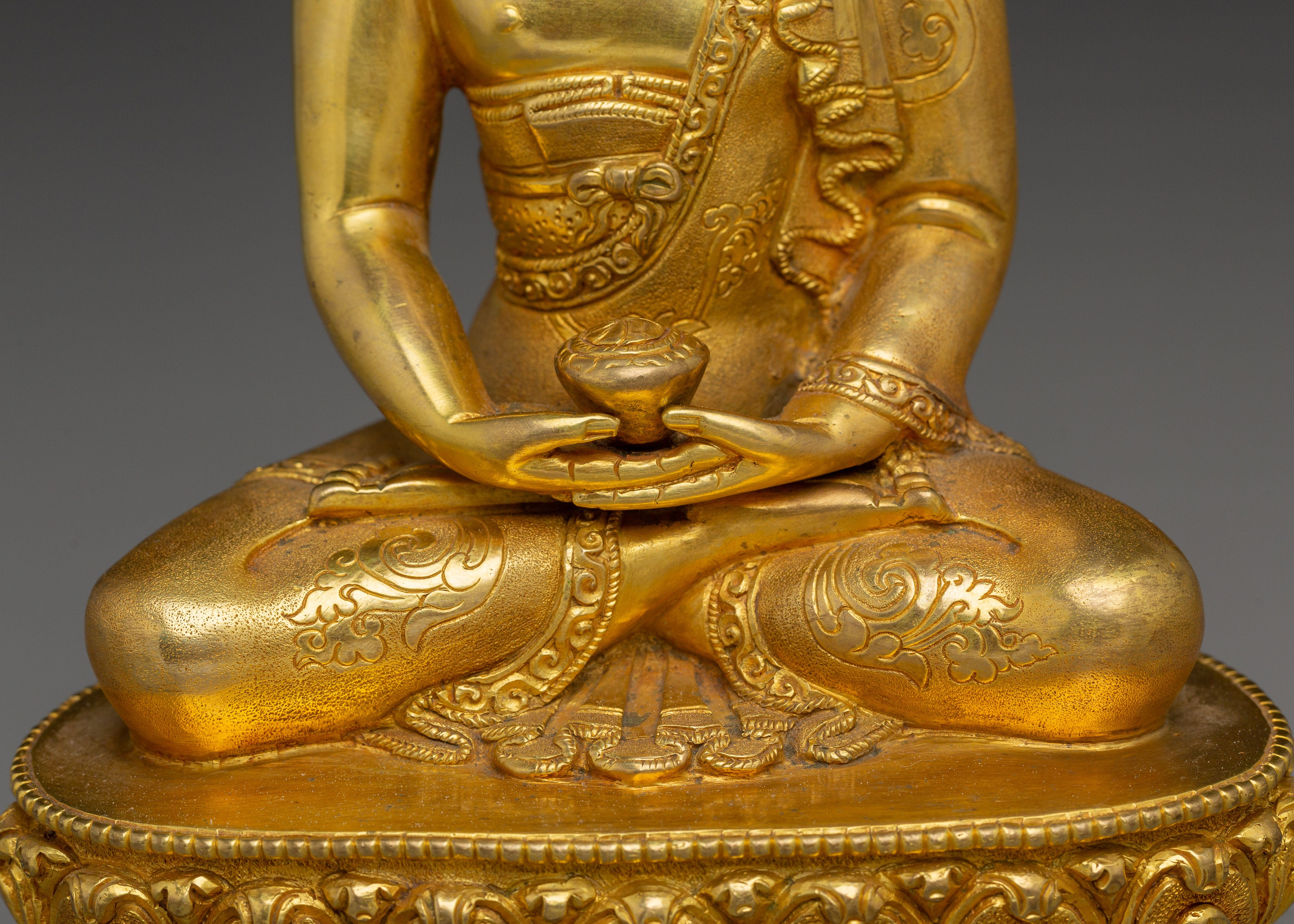 Handmade 24K Gold Gilded Amitabha Buddha Statue | Meditation & Shrine Decor