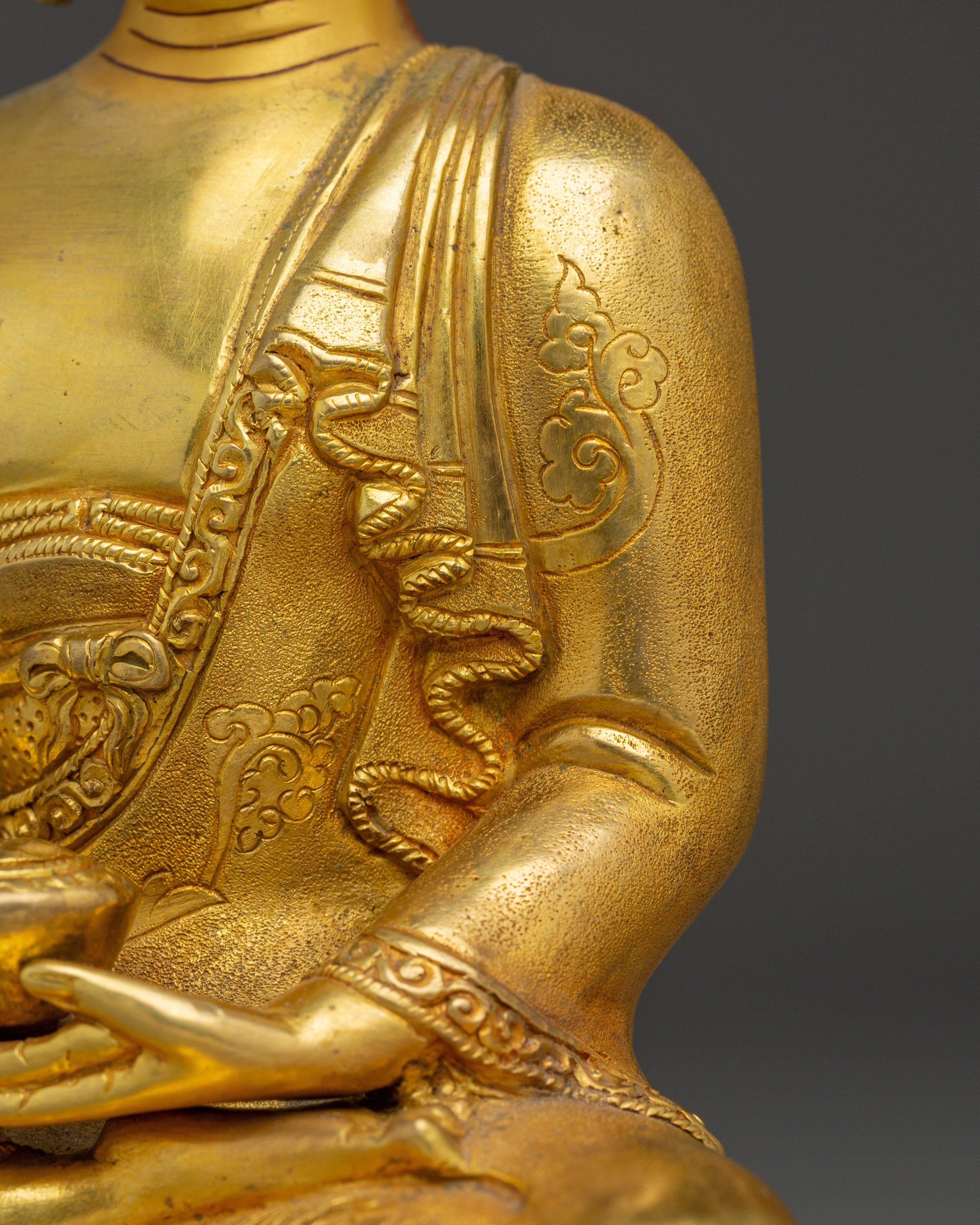 Handmade 24K Gold Gilded Amitabha Buddha Statue | Meditation & Shrine Decor