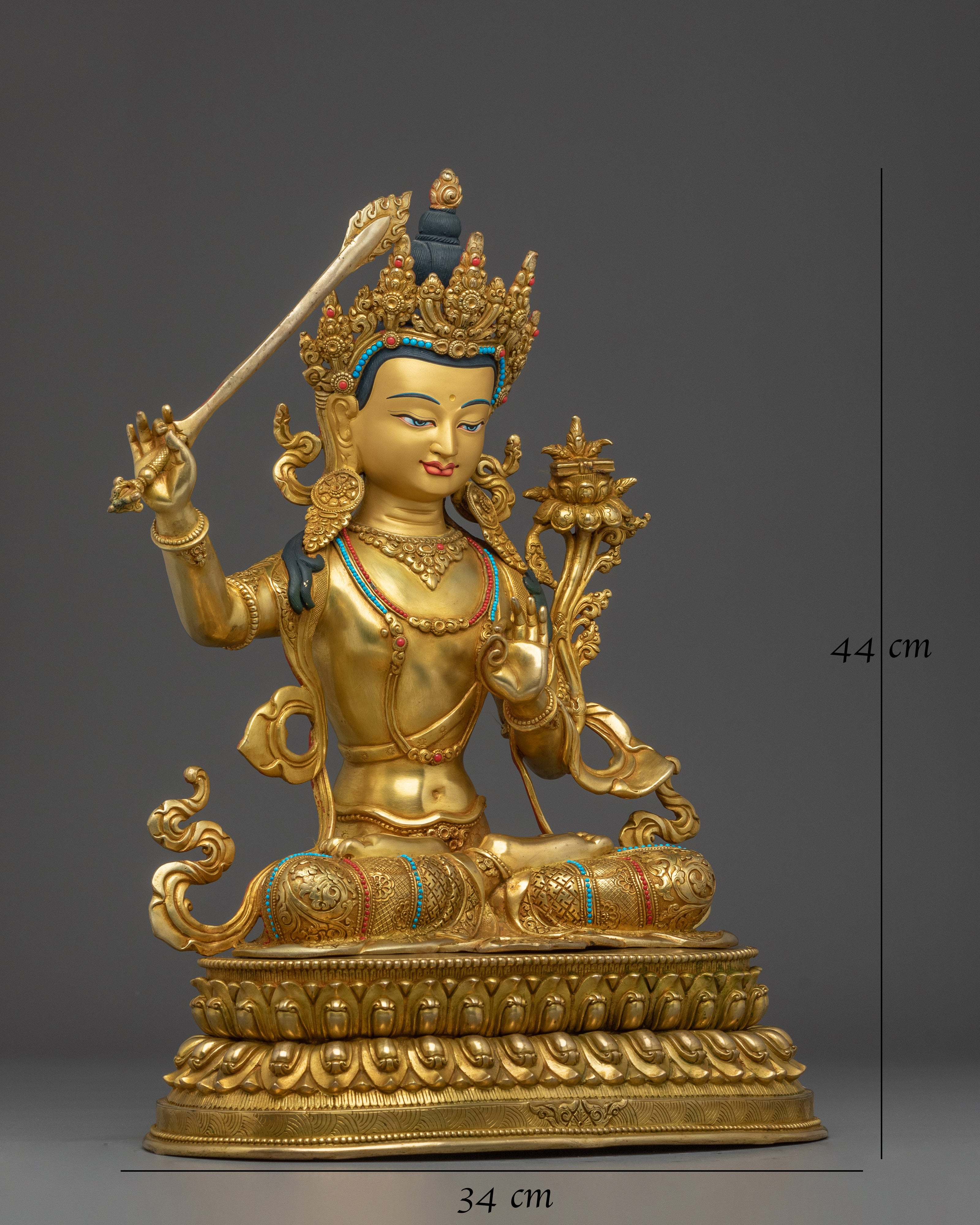 Bodhisattva Manjushri Golden Statue
