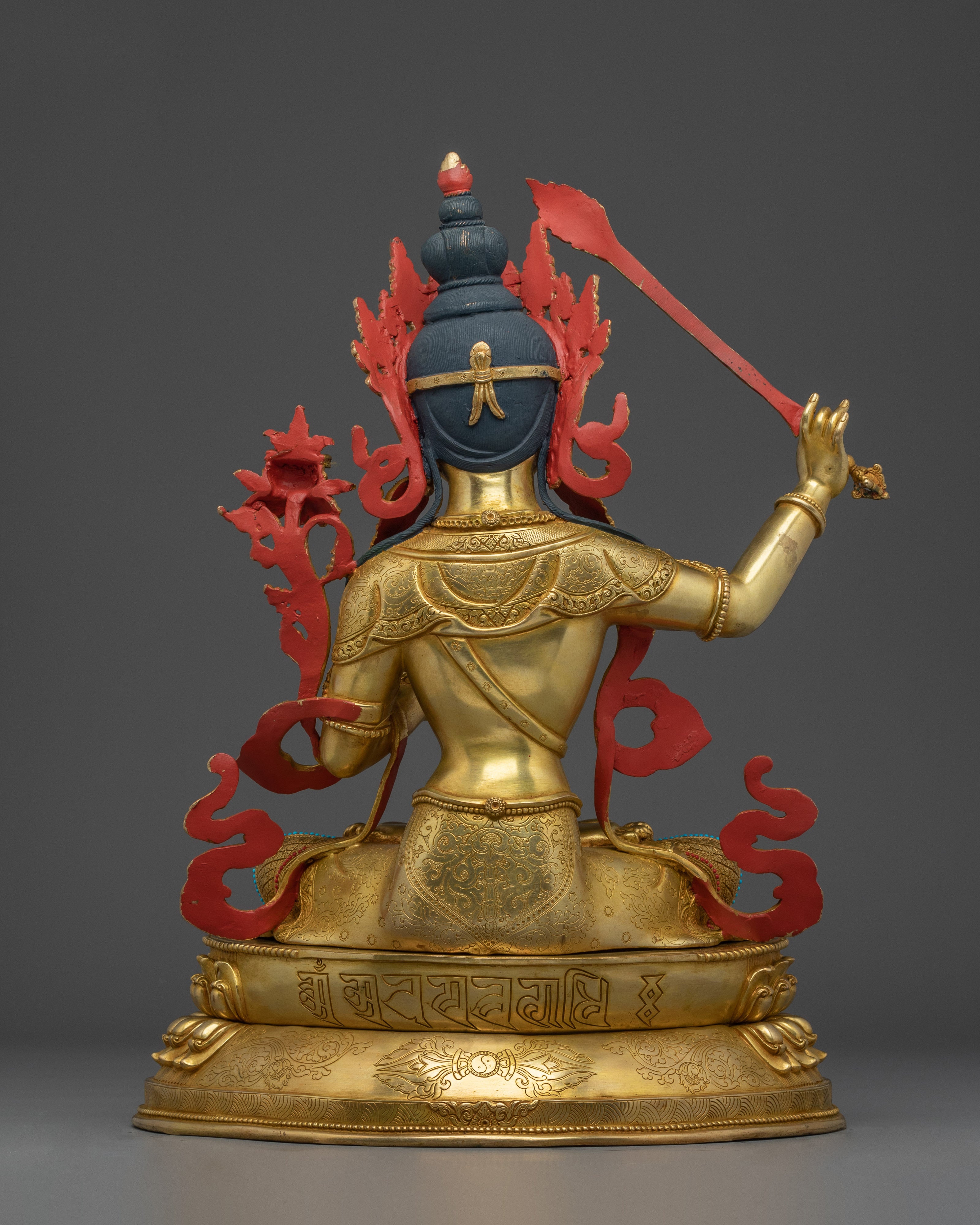 Bodhisattva Manjushri Golden Statue | Buddhist Divine Bodhisattva