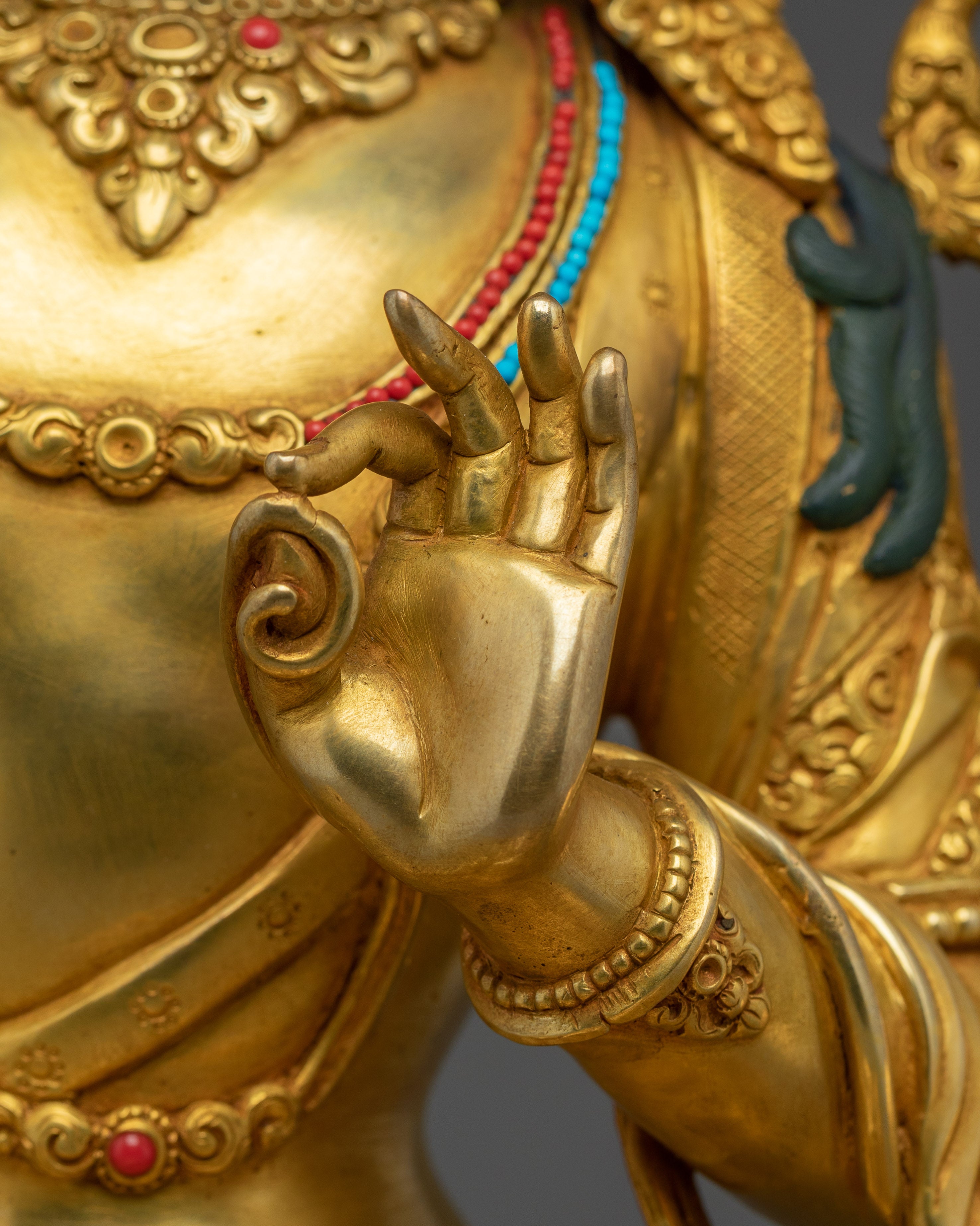 Bodhisattva Manjushri Golden Statue | Buddhist Divine Bodhisattva