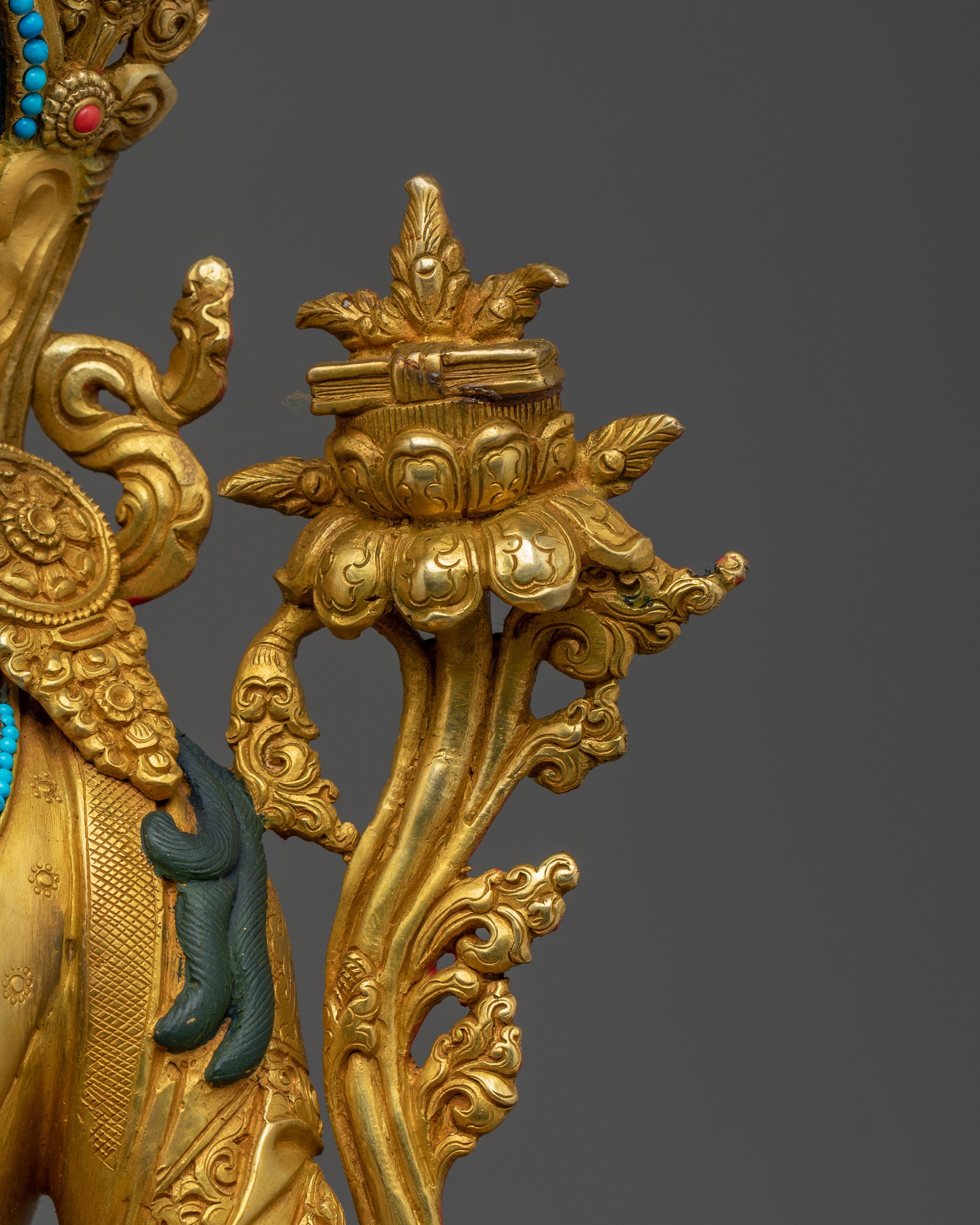 Bodhisattva Manjushri Golden Statue | Buddhist Divine Bodhisattva