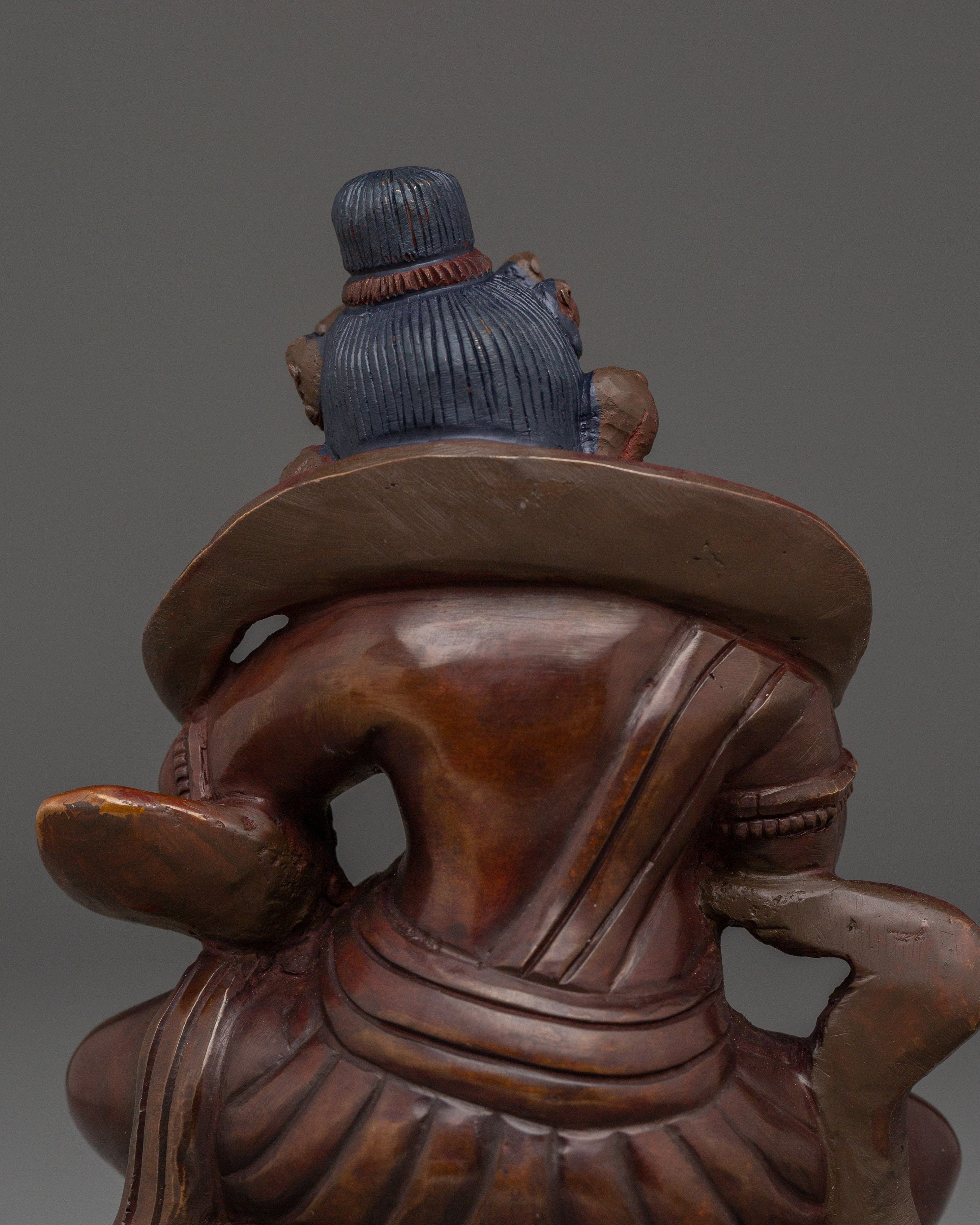 Oxidized Abundance Deity Dzambhala Statue | Tibetan Wealth God
