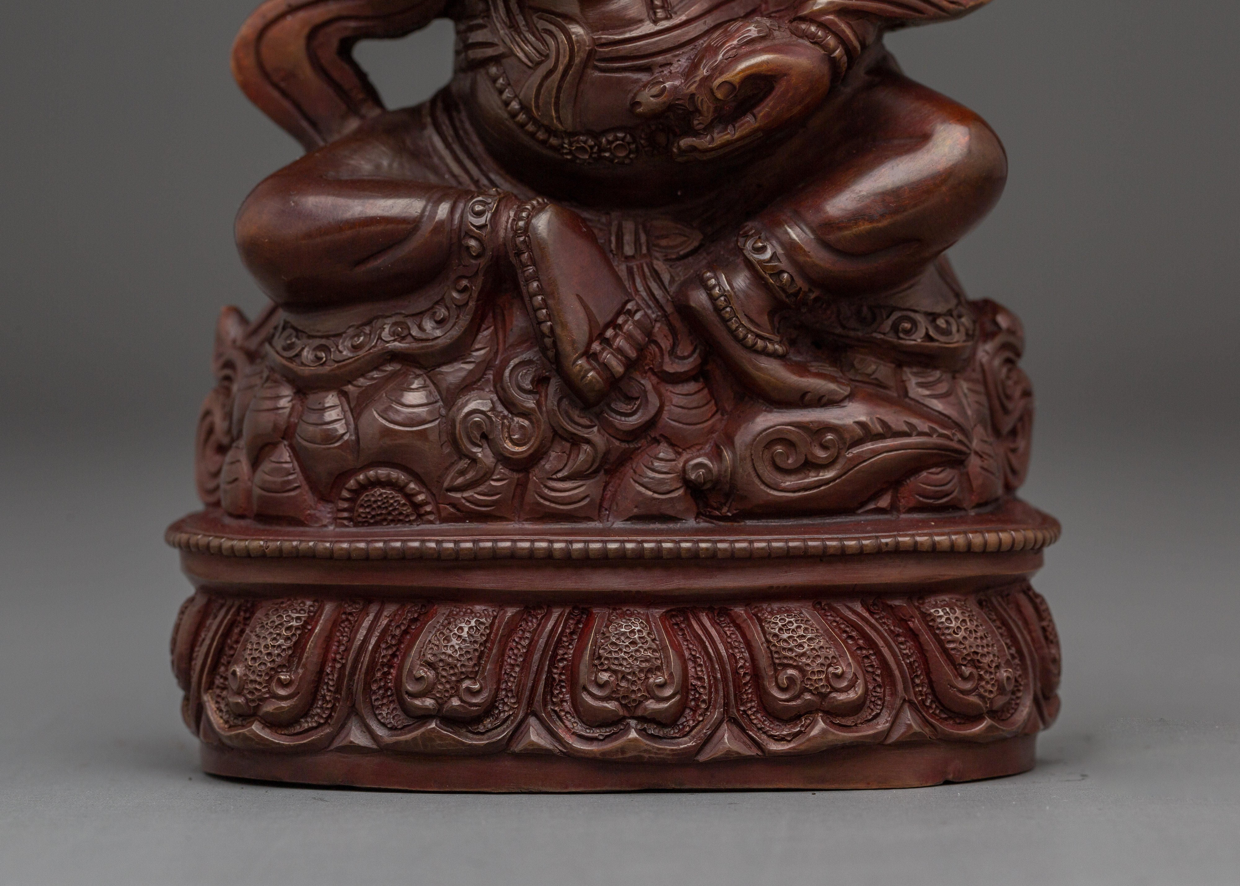 Oxidized Abundance Deity Dzambhala Statue | Tibetan Wealth God