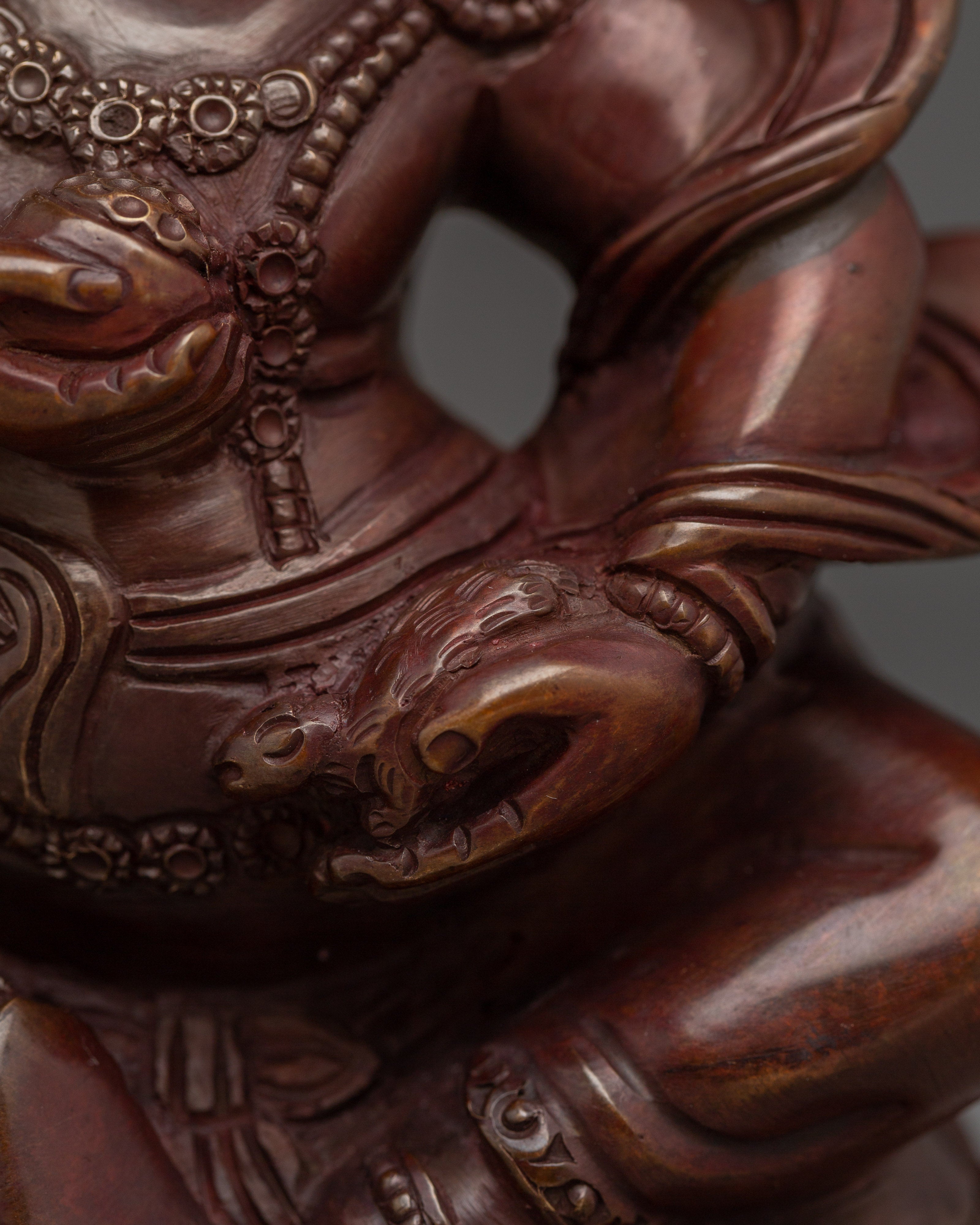 Oxidized Abundance Deity Dzambhala Statue | Tibetan Wealth God