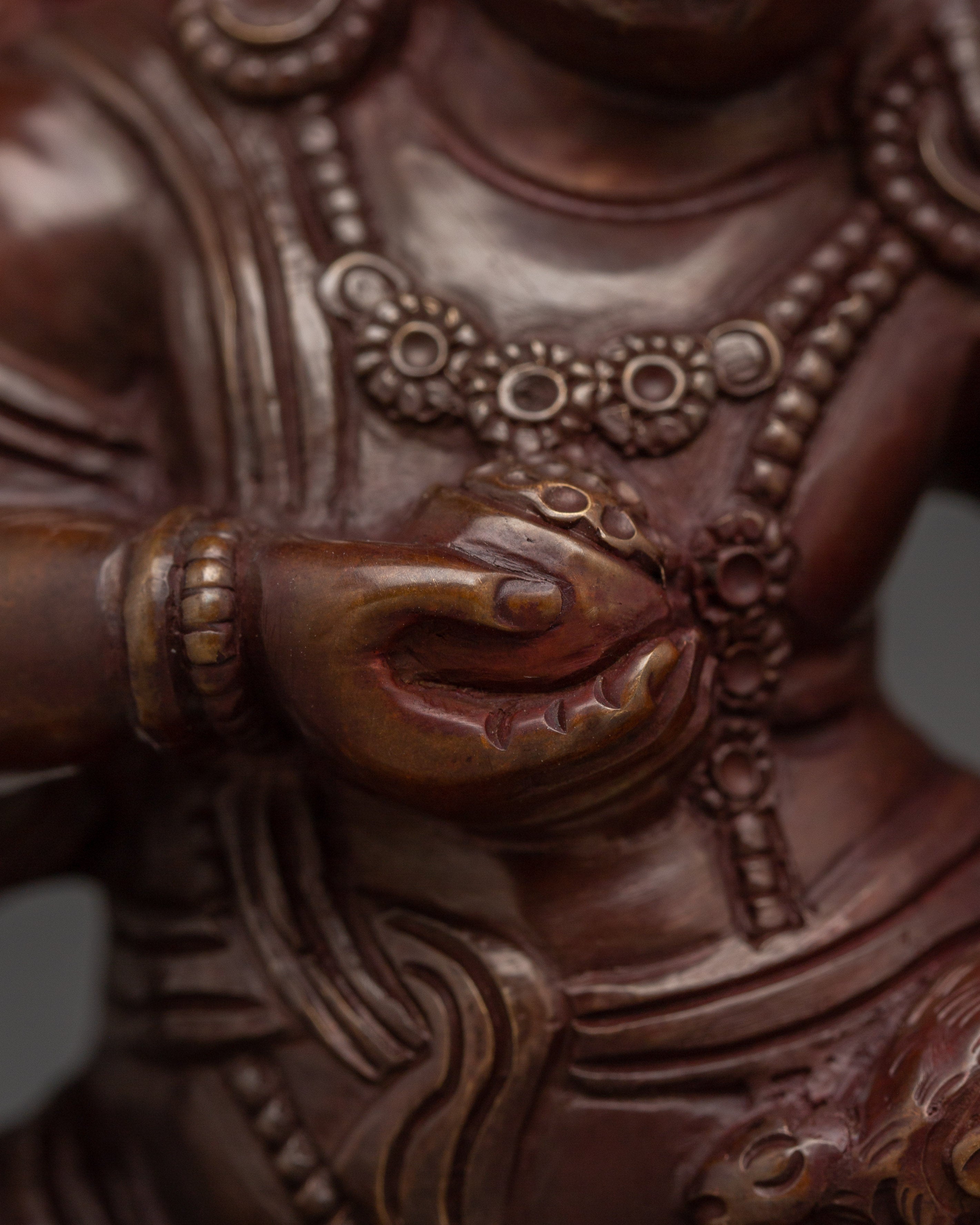 Oxidized Abundance Deity Dzambhala Statue | Tibetan Wealth God
