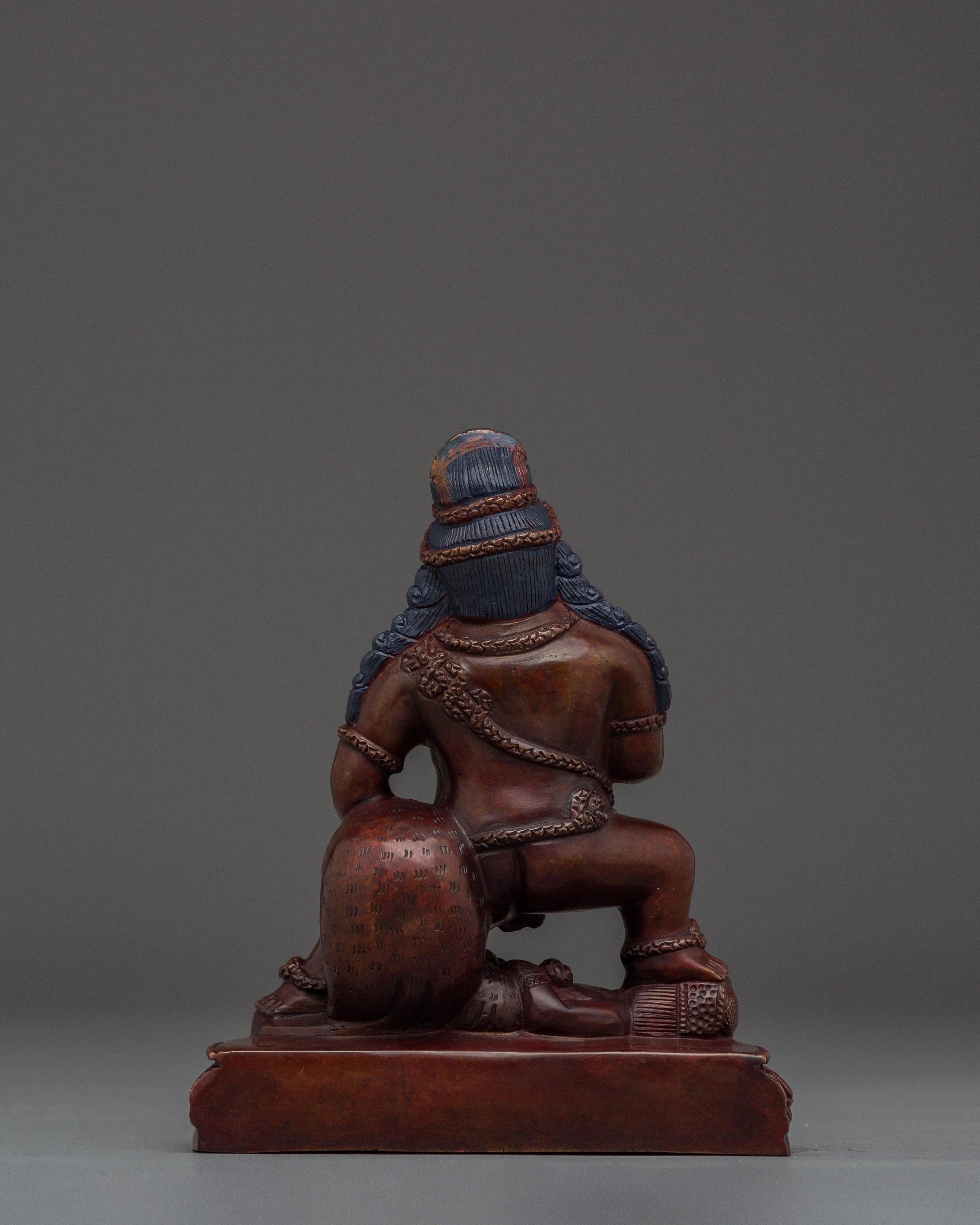 Oxidized Copper Black Dzambhala Statue | Tibetan Wealth Deity