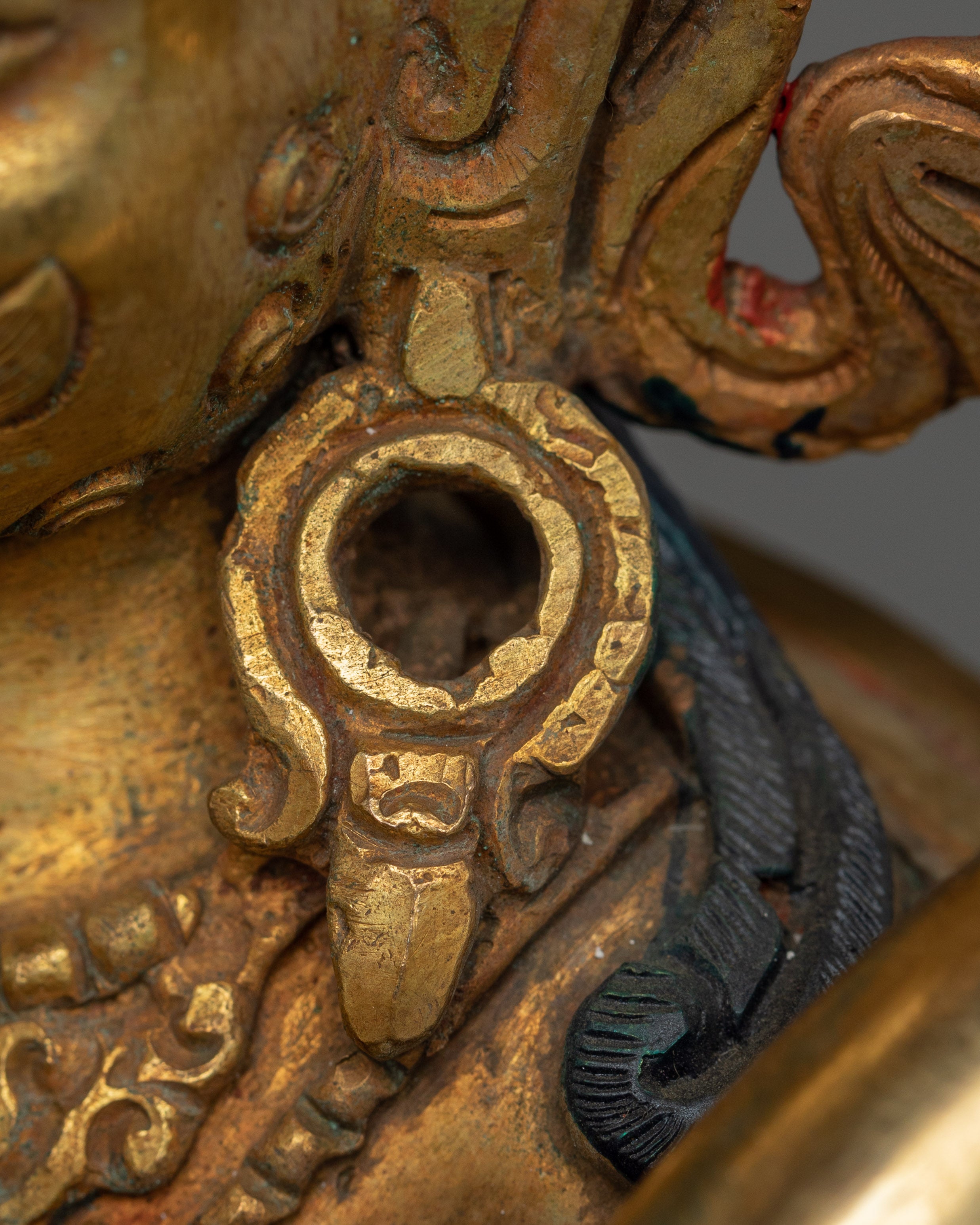 Gold Gilded Dzambhala with Consort Statue | Tibetan Wealth Deity for Prosperity