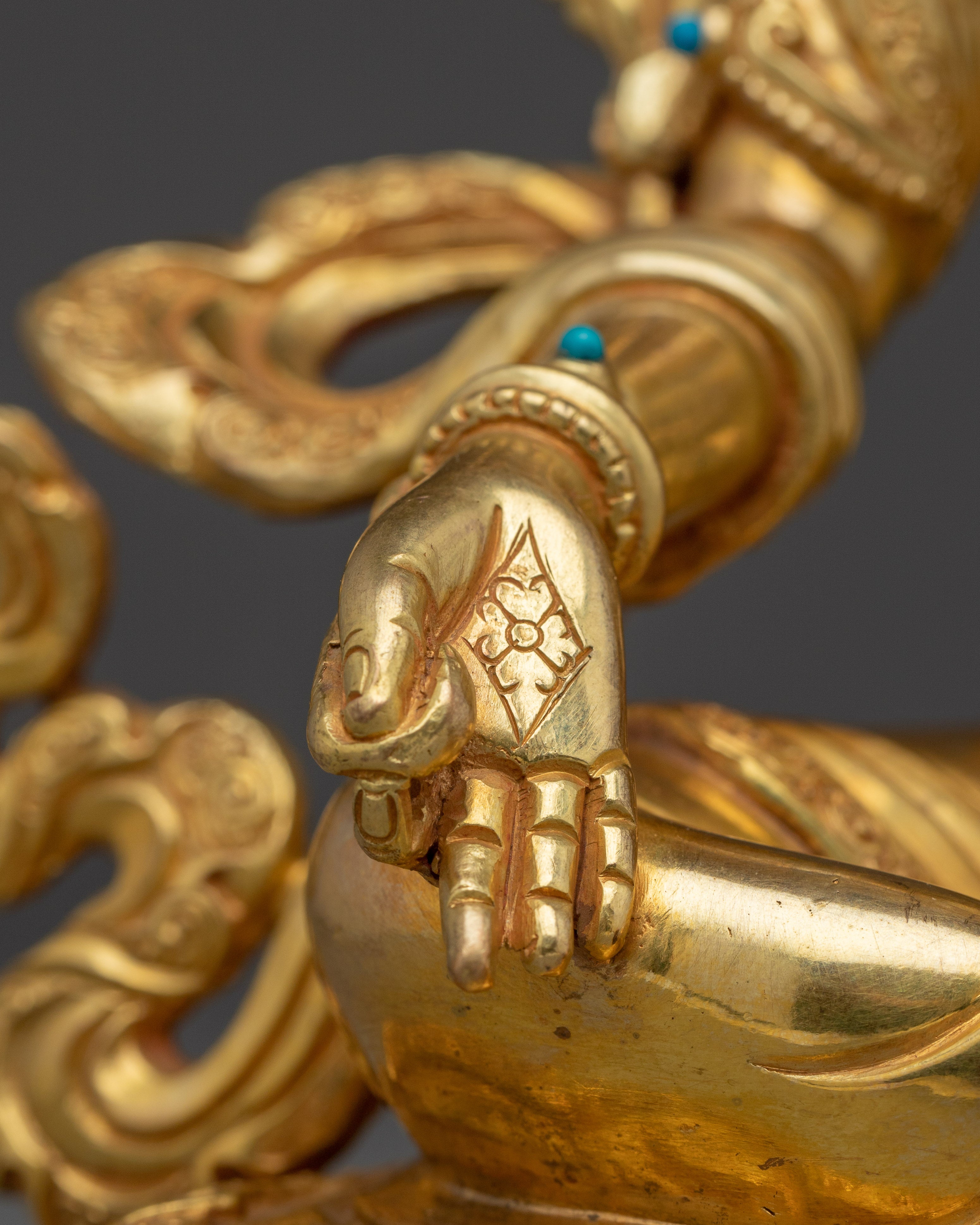 Copper Green Tara Sculpture for Protection | Copper Sculpture for Altar, Meditation & Decor