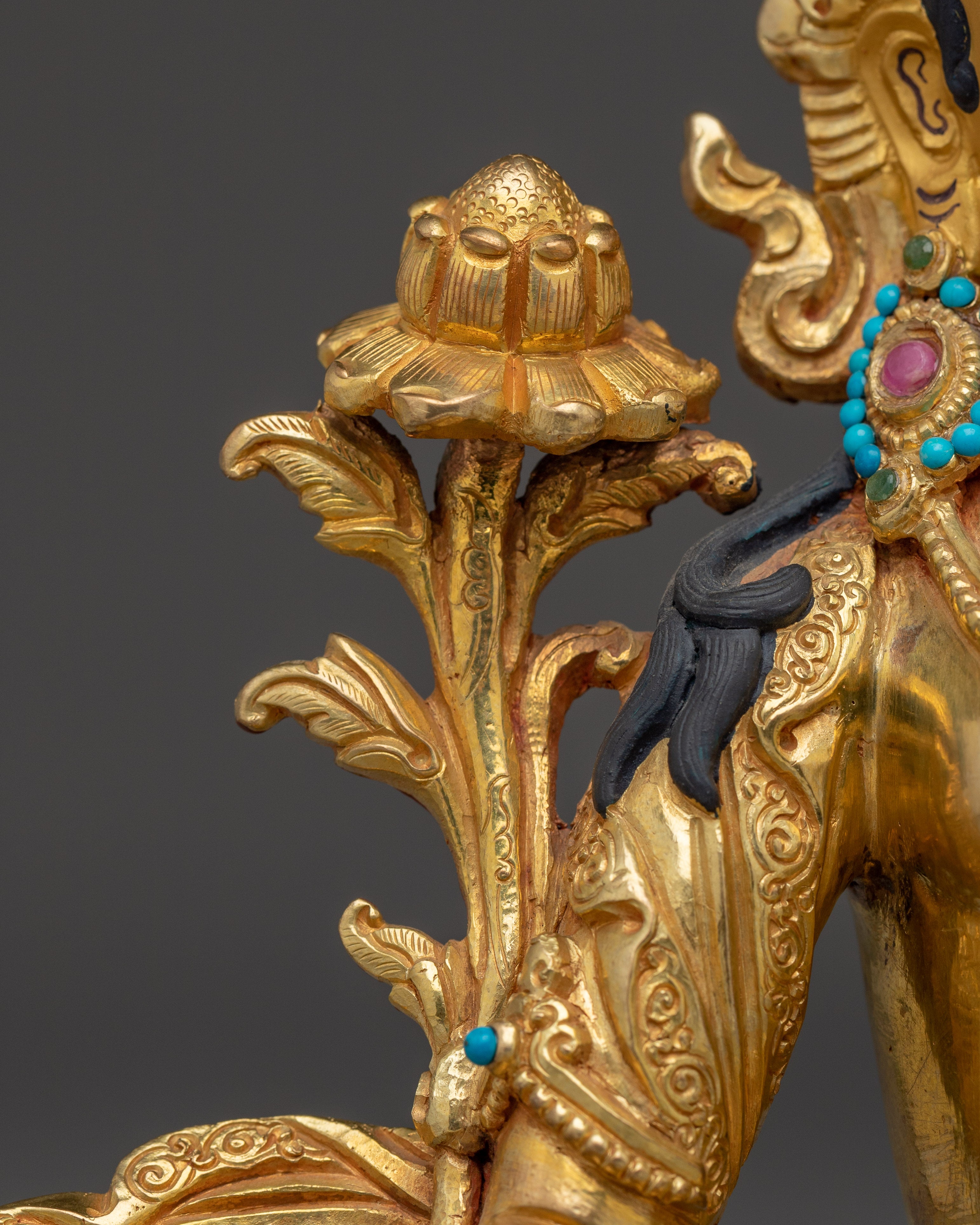 Copper Green Tara Sculpture for Protection | Copper Sculpture for Altar, Meditation & Decor