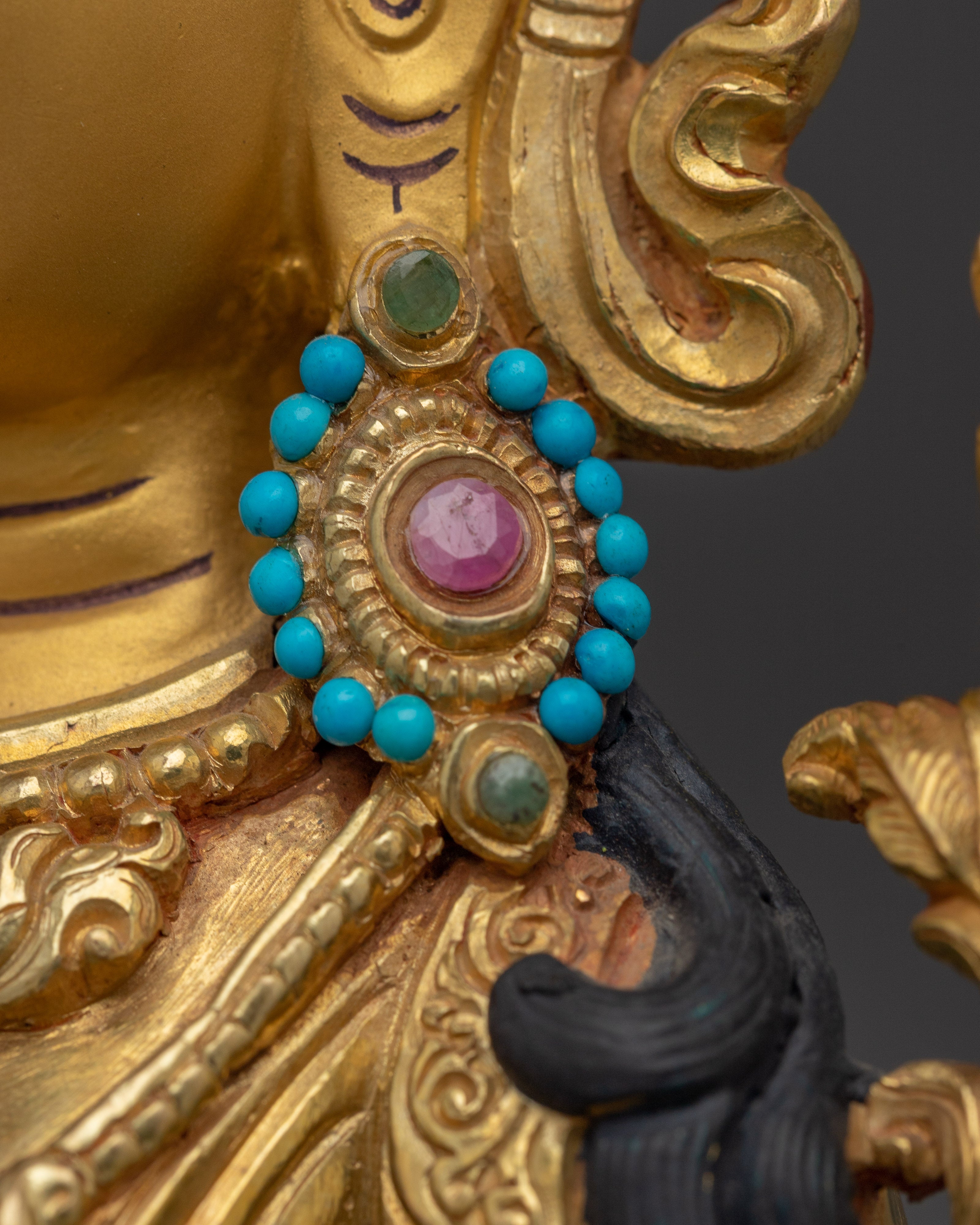 Copper Green Tara Sculpture for Protection | Copper Sculpture for Altar, Meditation & Decor