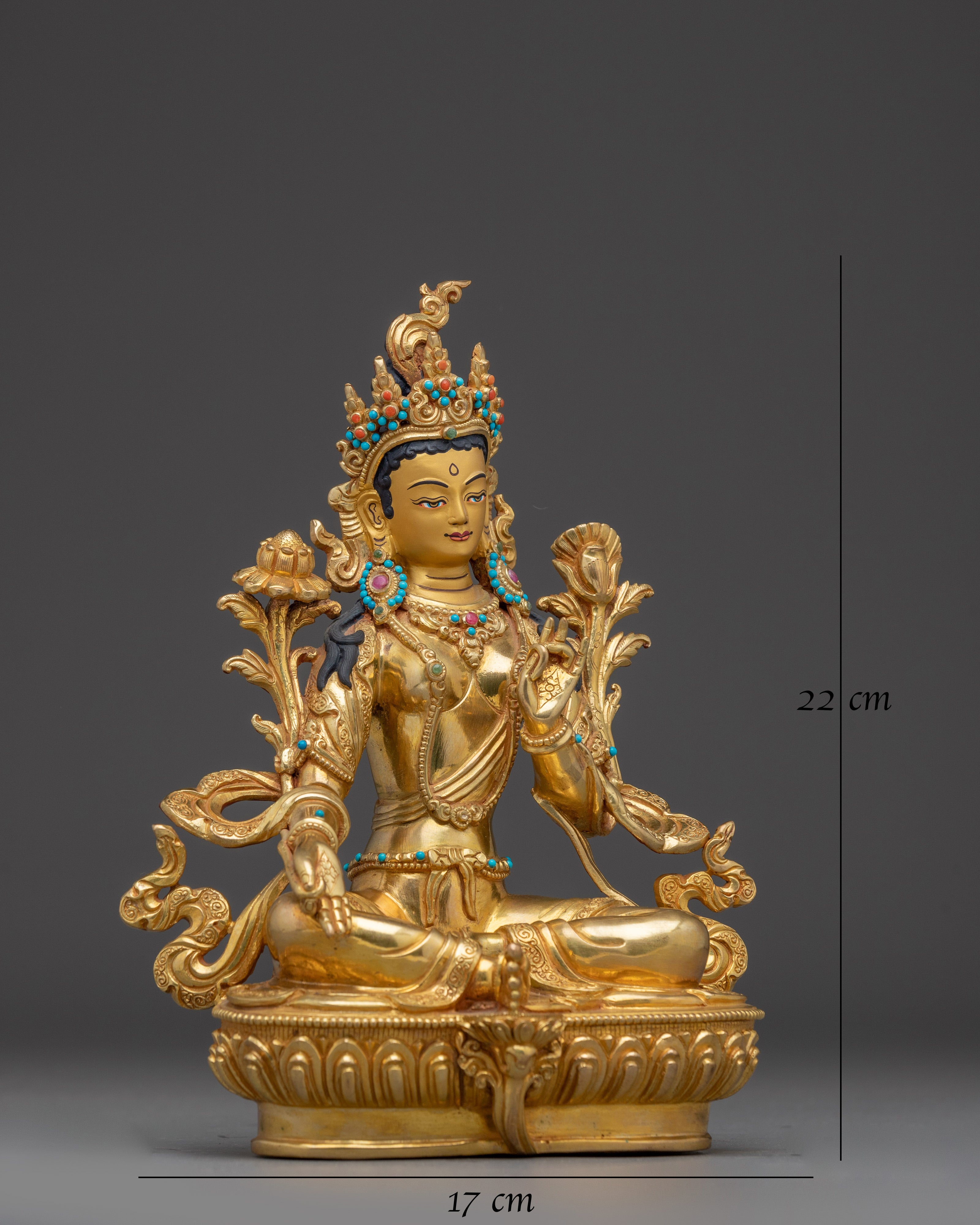 Copper Green Tara Sculpture for Protection