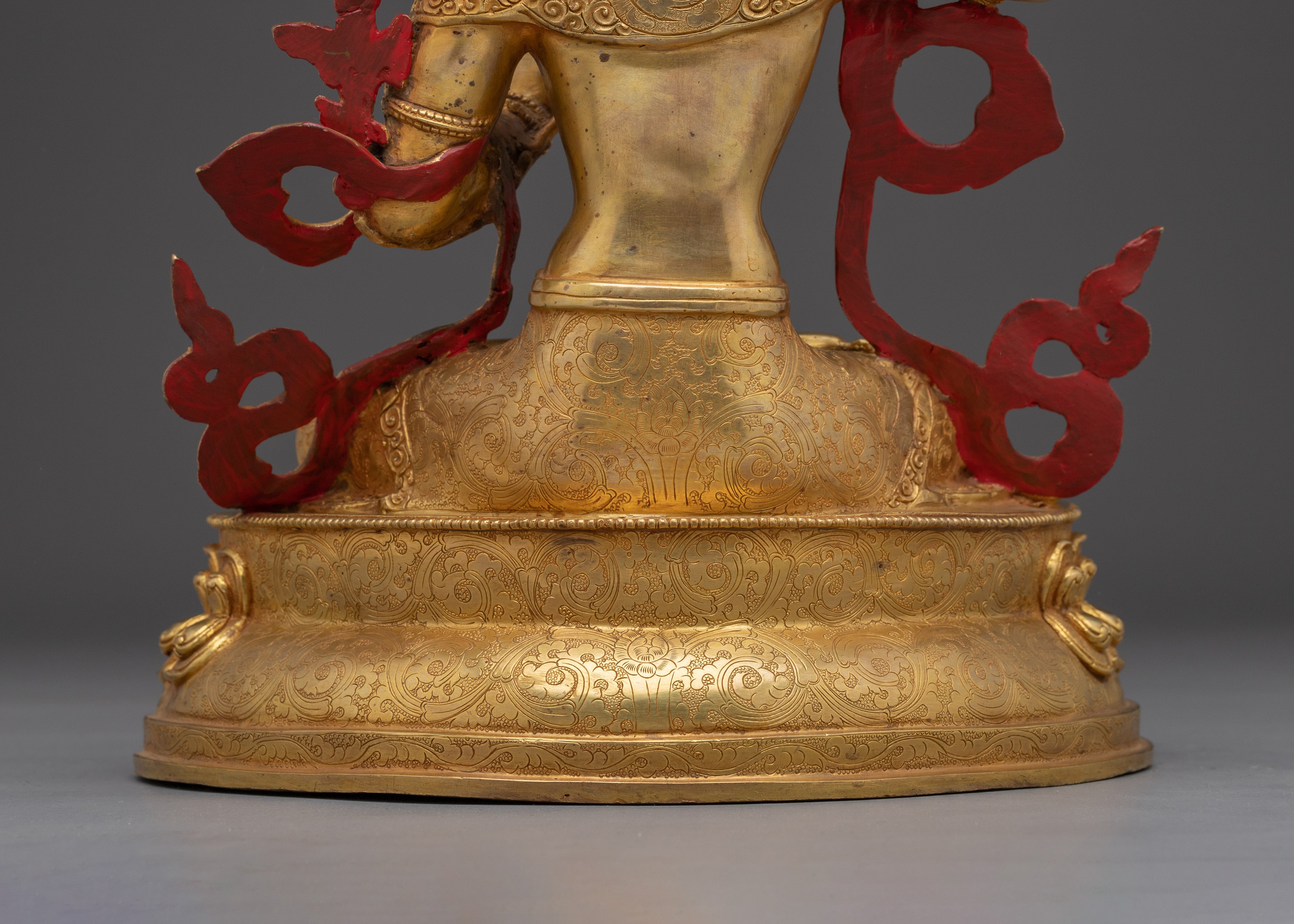 Buddhist Deity Manjushri Art for Wisdom | Gold Gilded Copper Statue