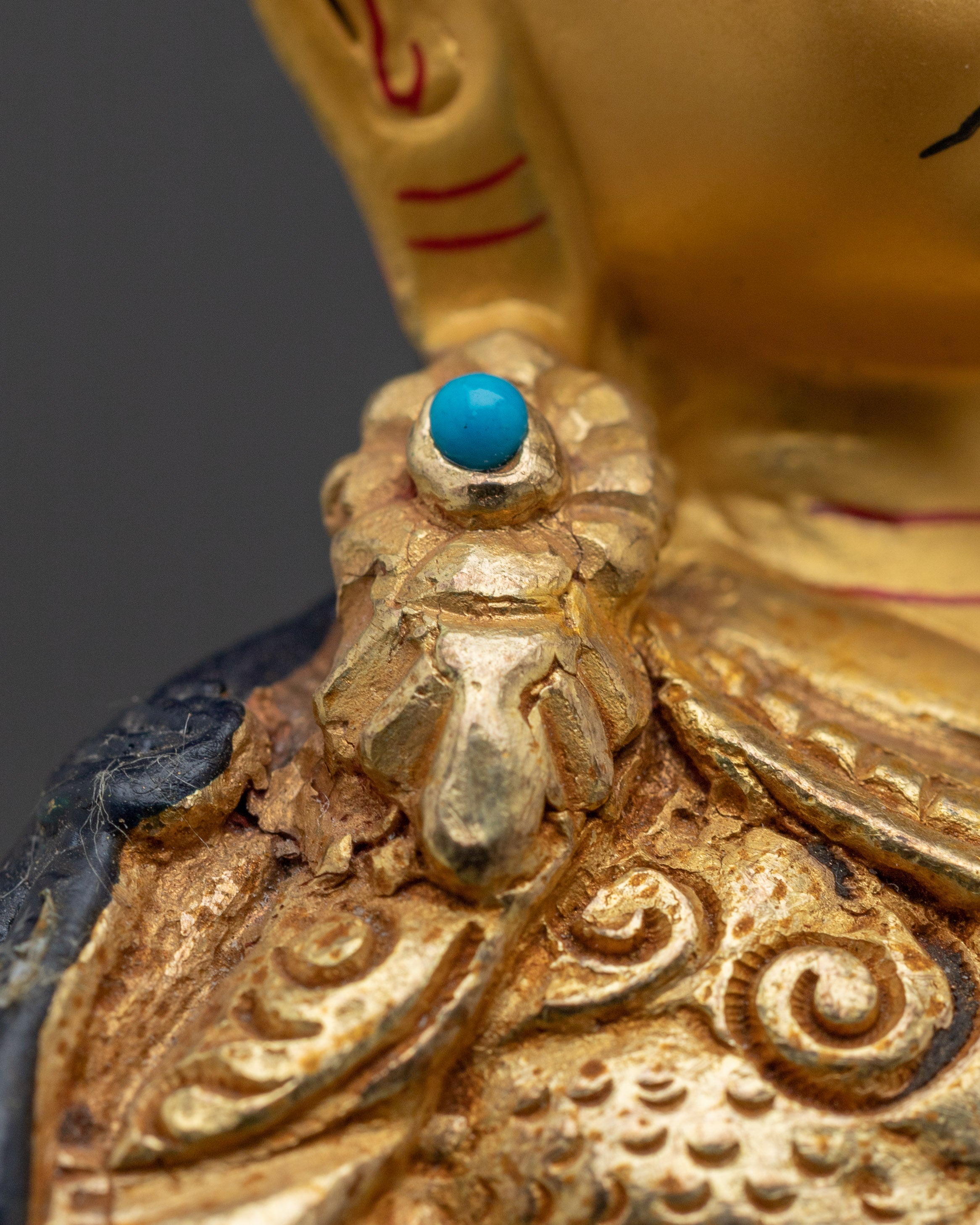 Himalayan Golden Guru Rinpoche Art | Padmasambhava Handmade Statue