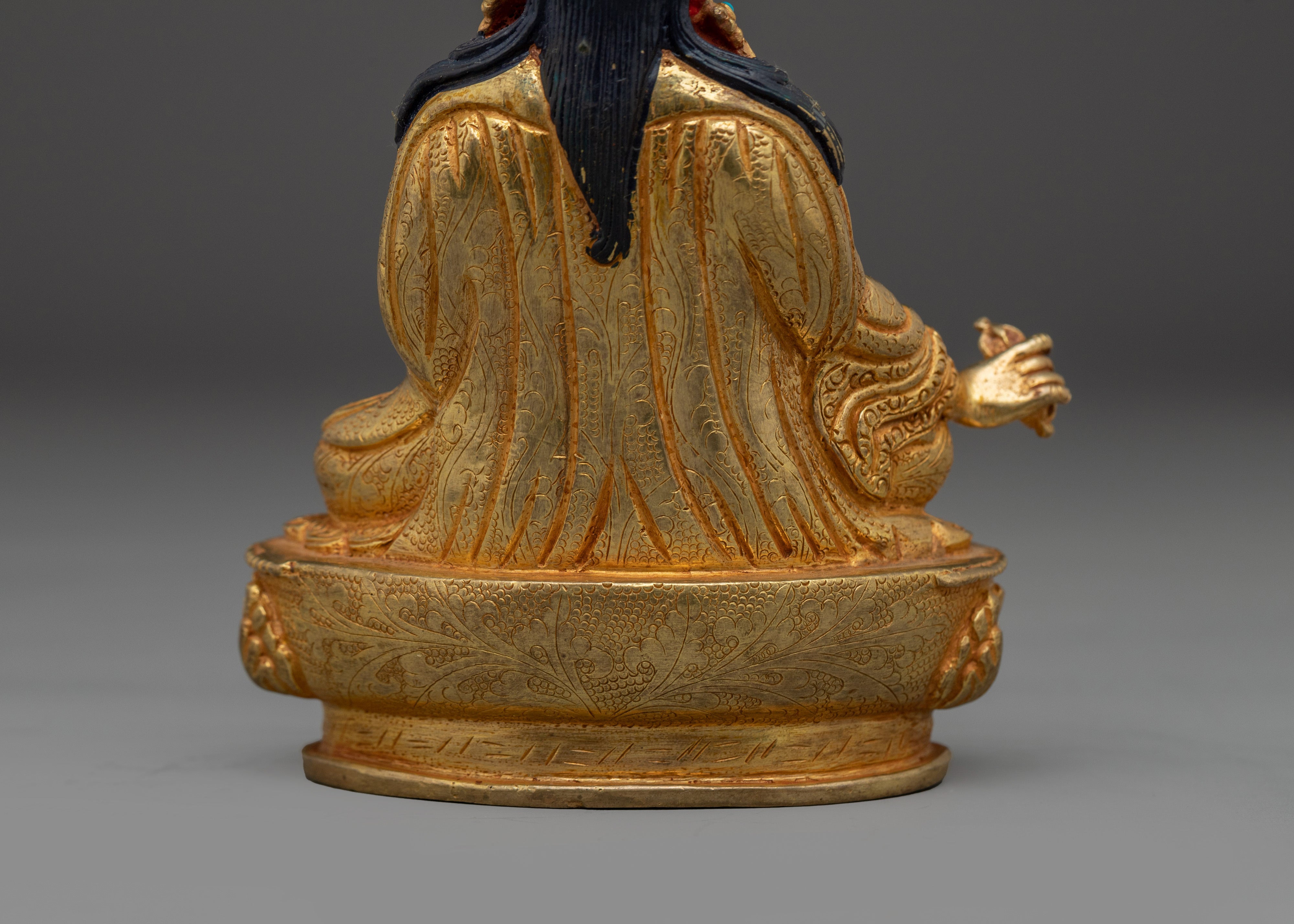 Himalayan Golden Guru Rinpoche Art | Padmasambhava Handmade Statue