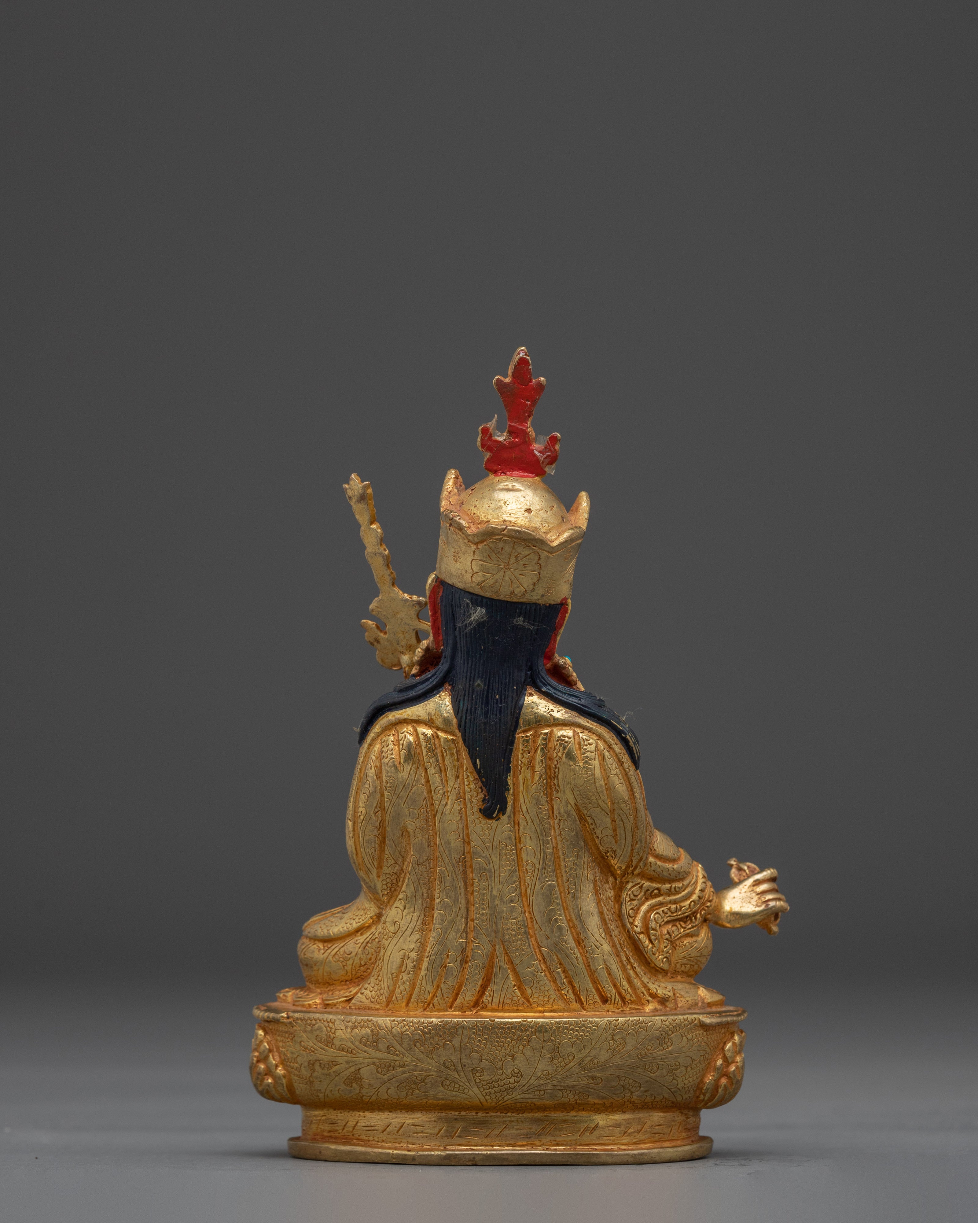 Himalayan Golden Guru Rinpoche Art | Padmasambhava Handmade Statue