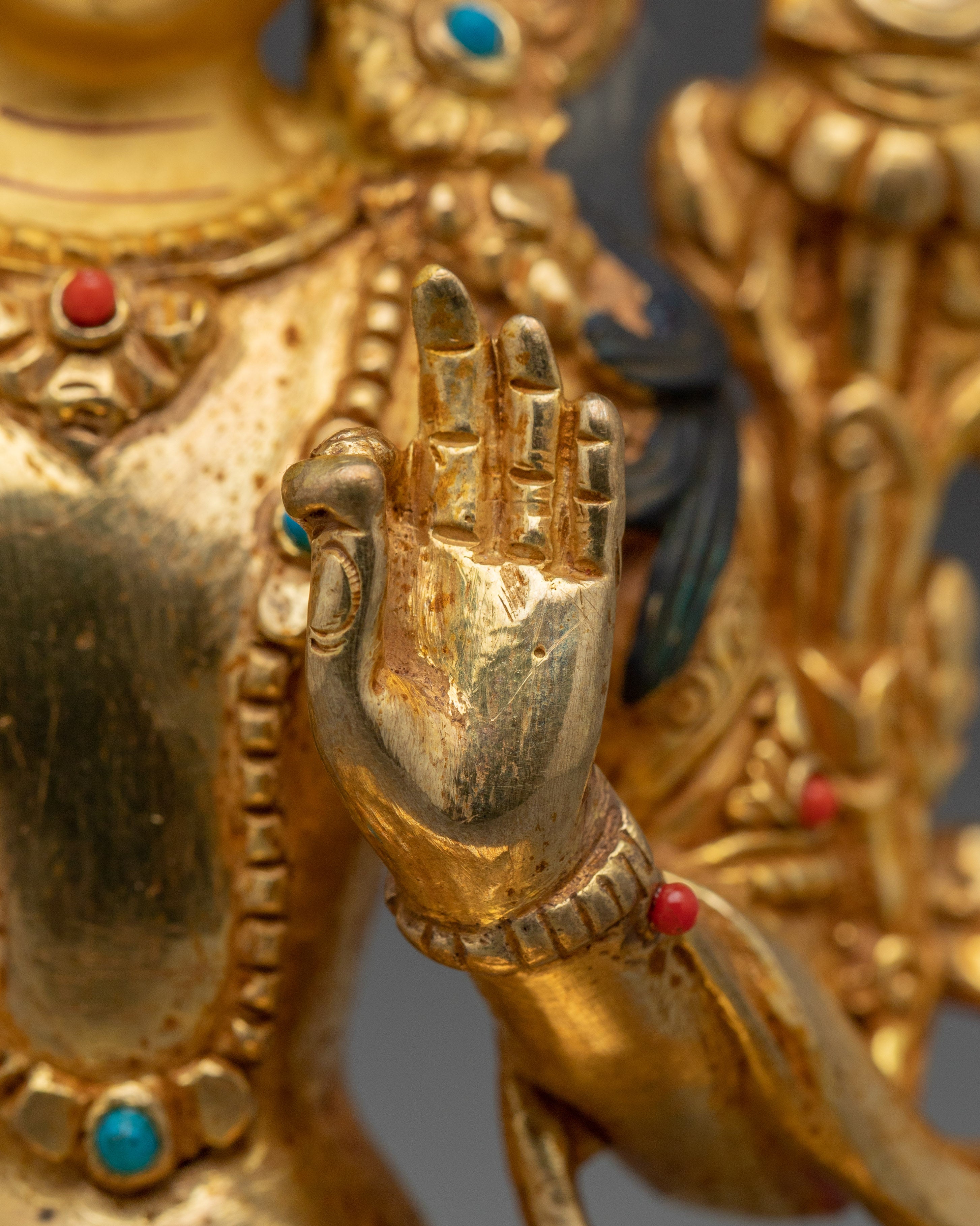 Golden Handmade Statue of Manjushri | Wisdom Bodhisattva