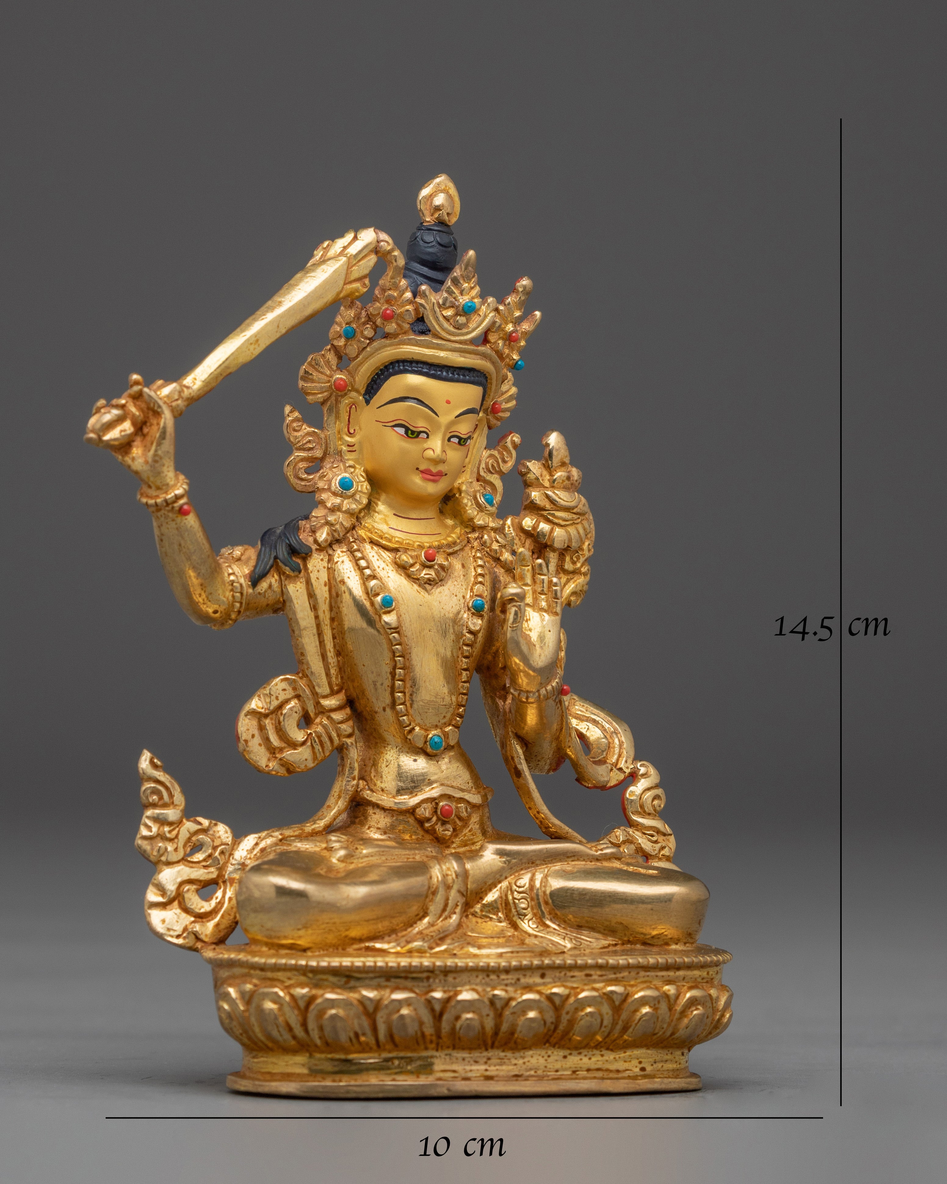 Golden Handmade Statue of Manjushri