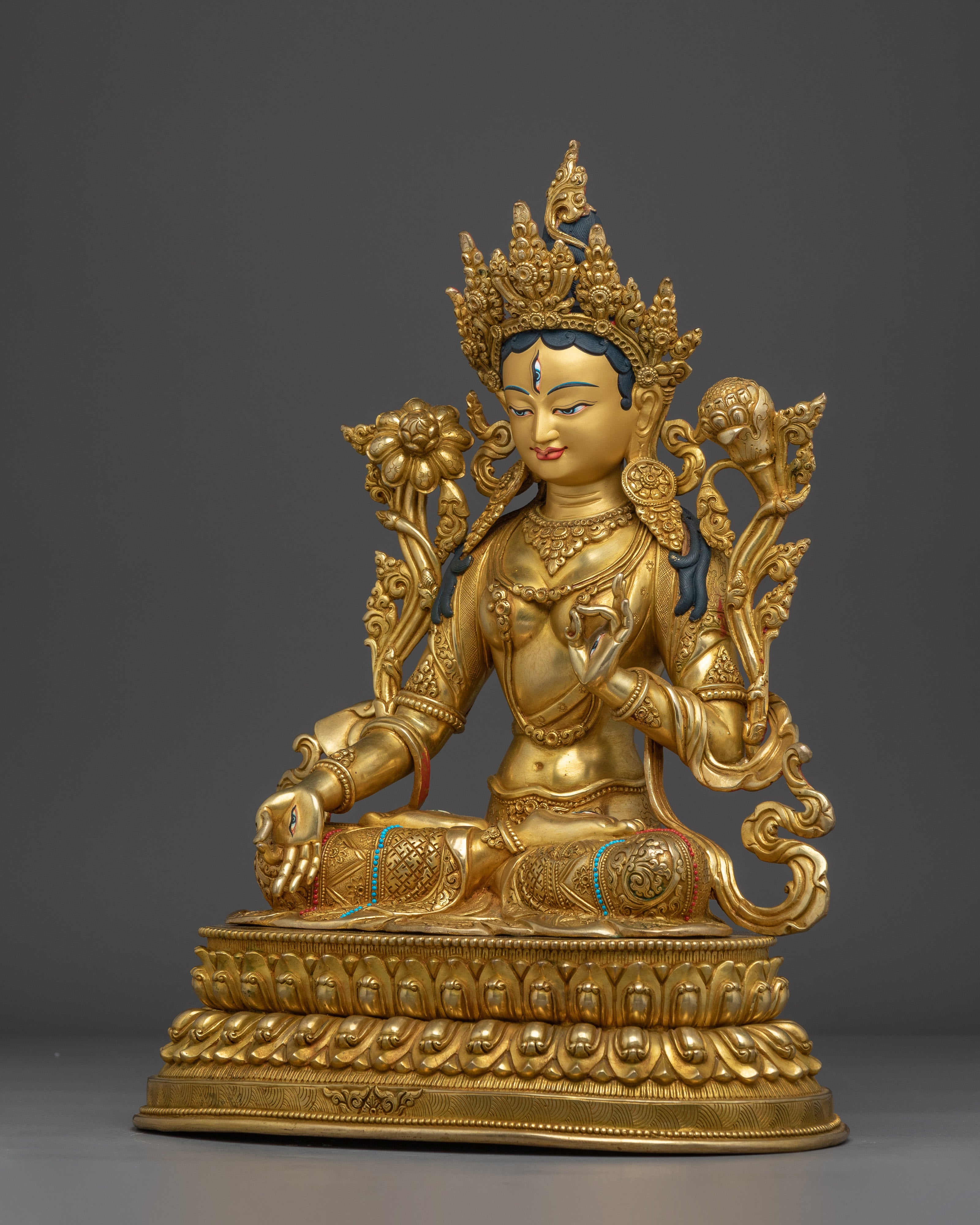 Golden Sita Tara Handmade Statue | Healing Goddess