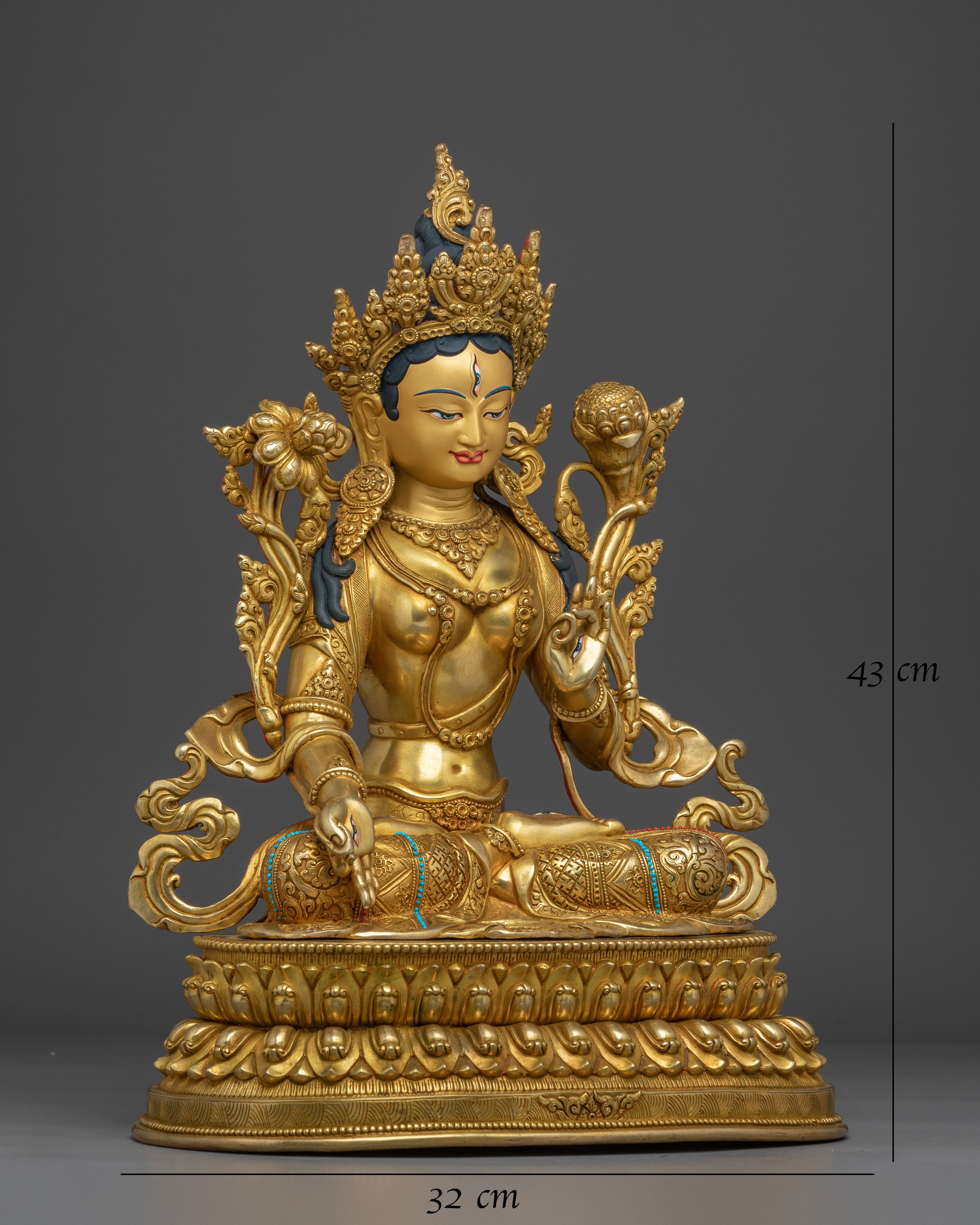 Golden Sita Tara Handmade Statue