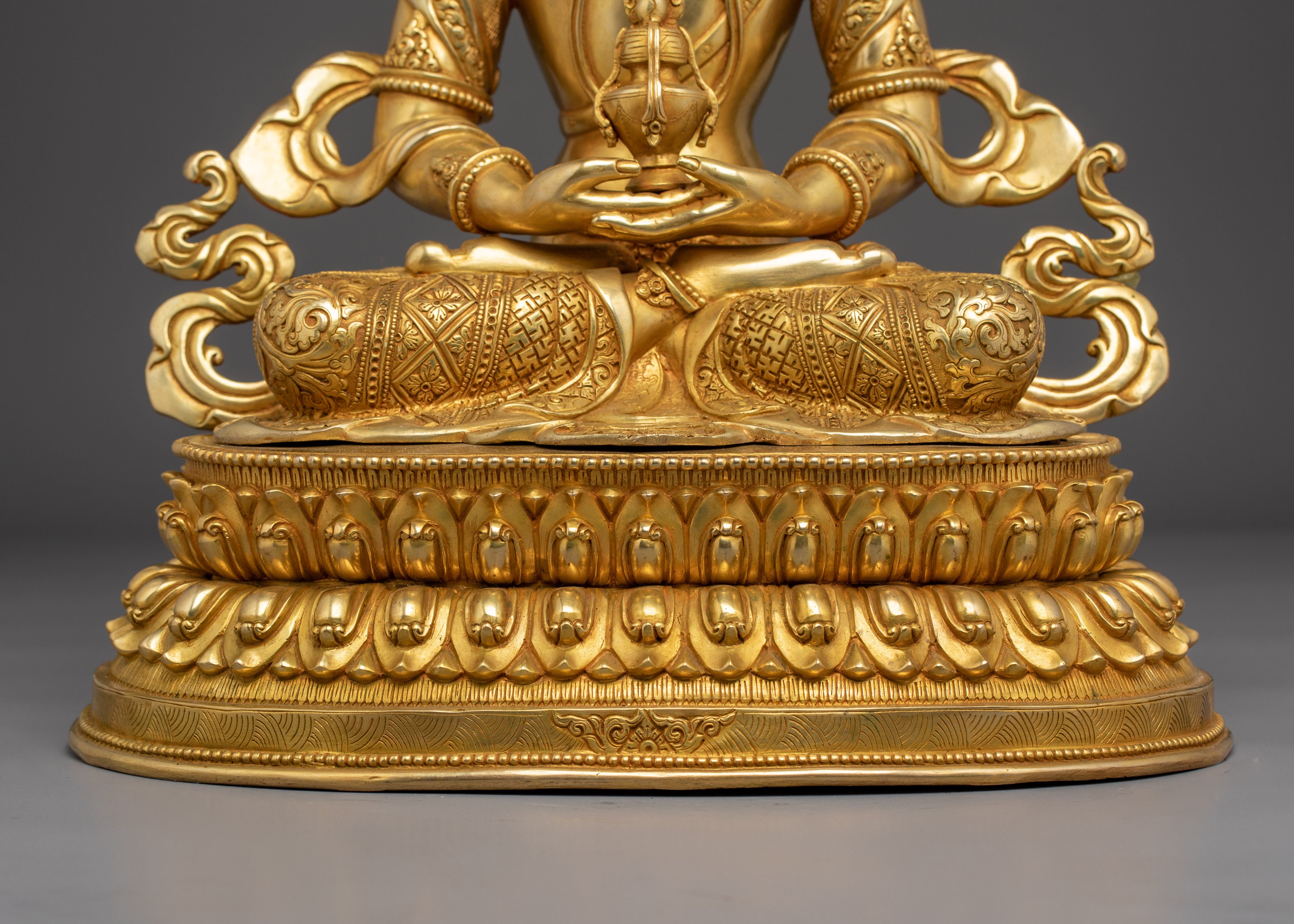 Himalayan Copper Statue of Golden Amitayus | Symbol of Longevity and Blessings