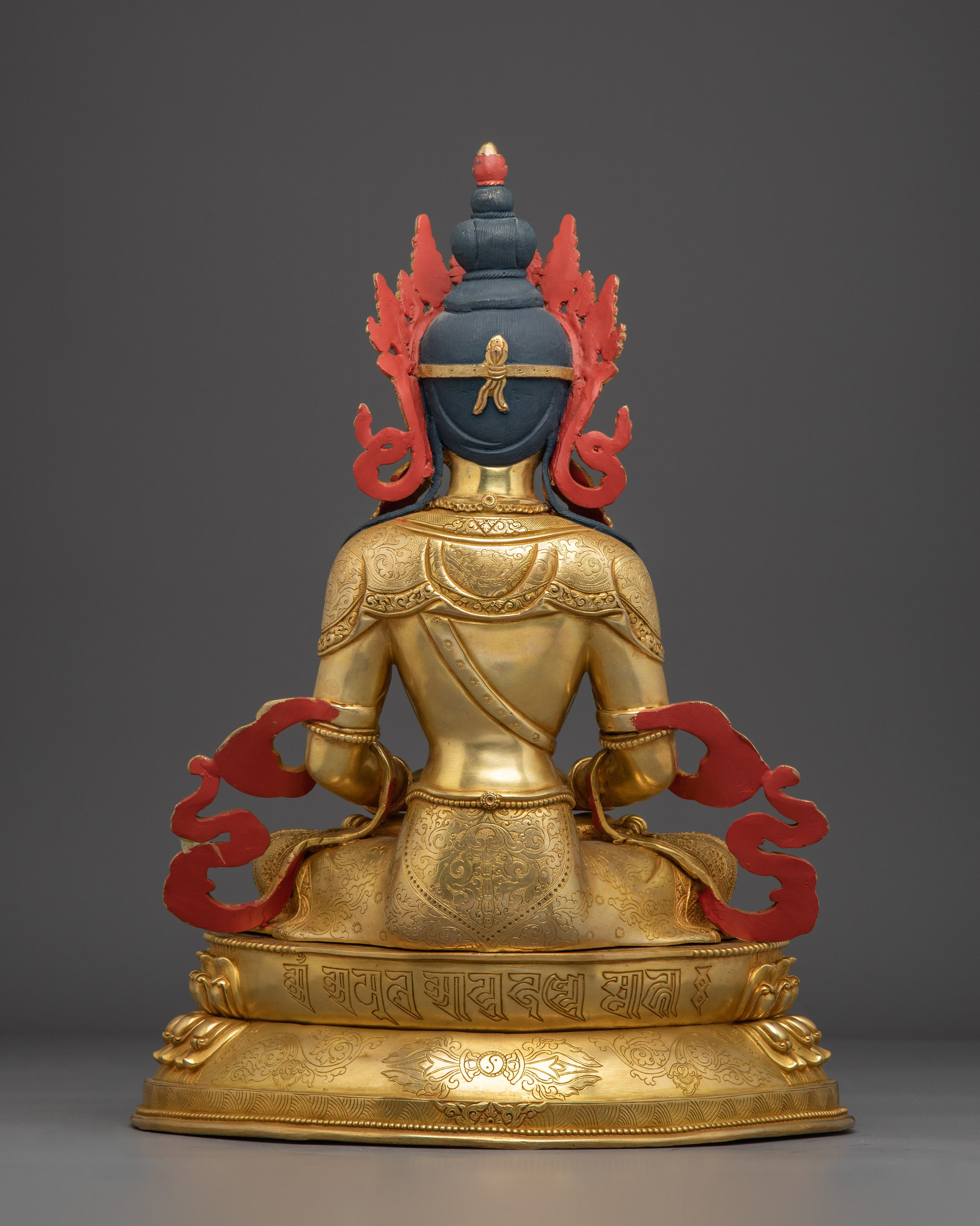 Himalayan Copper Statue of Golden Amitayus | Symbol of Longevity and Blessings