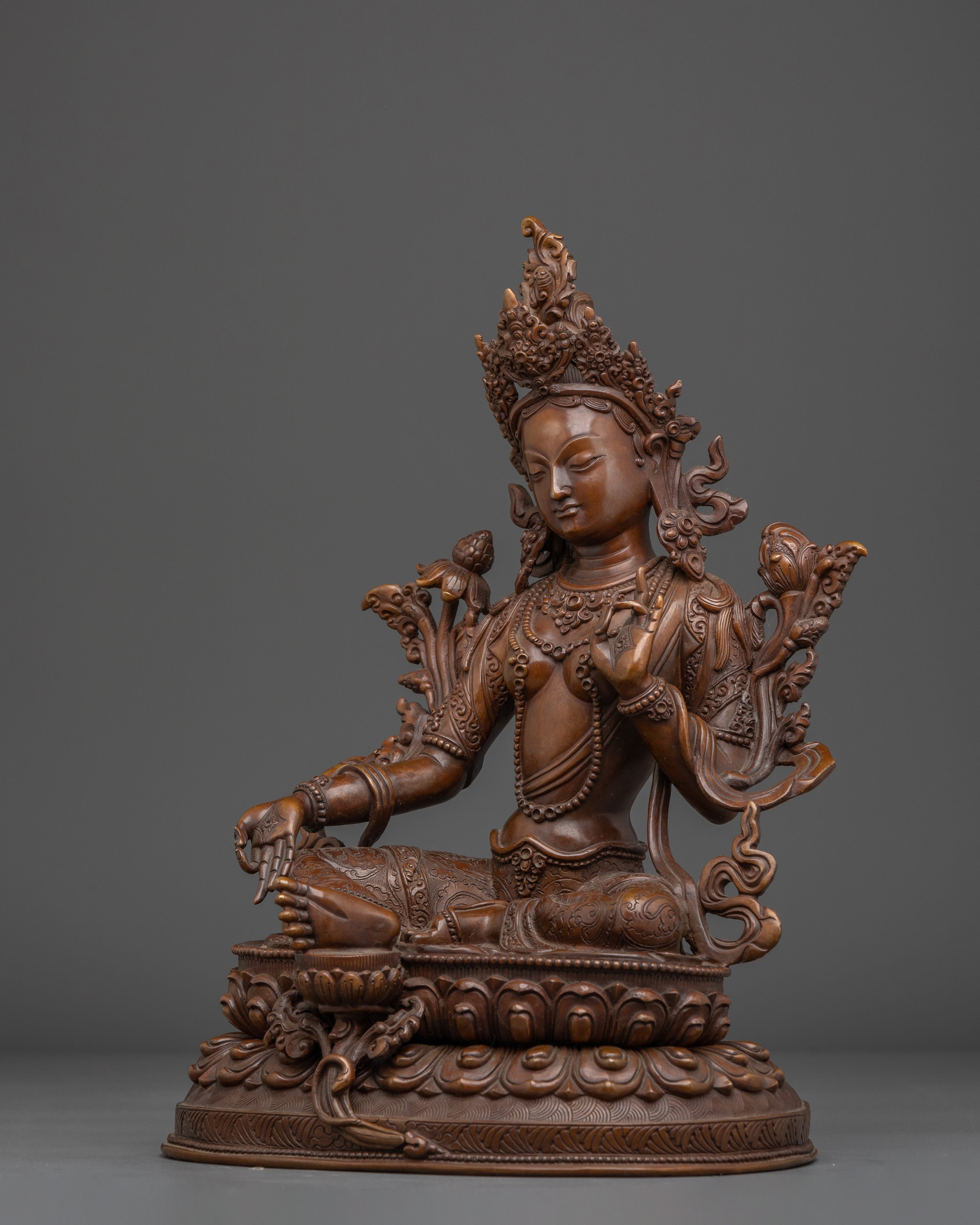 Compassion Goddess Green Tara Sculpture | Tibetan Buddhism