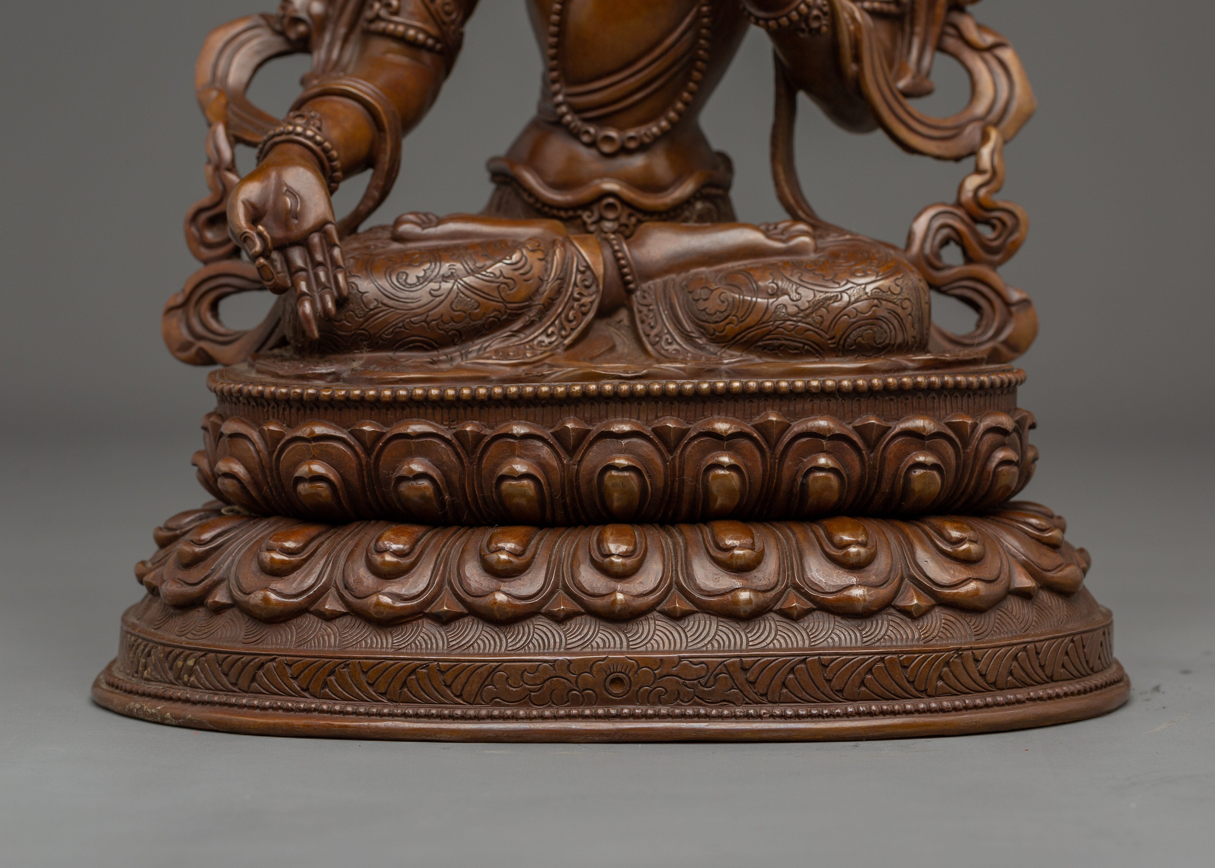 Chocolate Oxidized White Tara Statue | Sita Tara - Tibetan Healing Deity