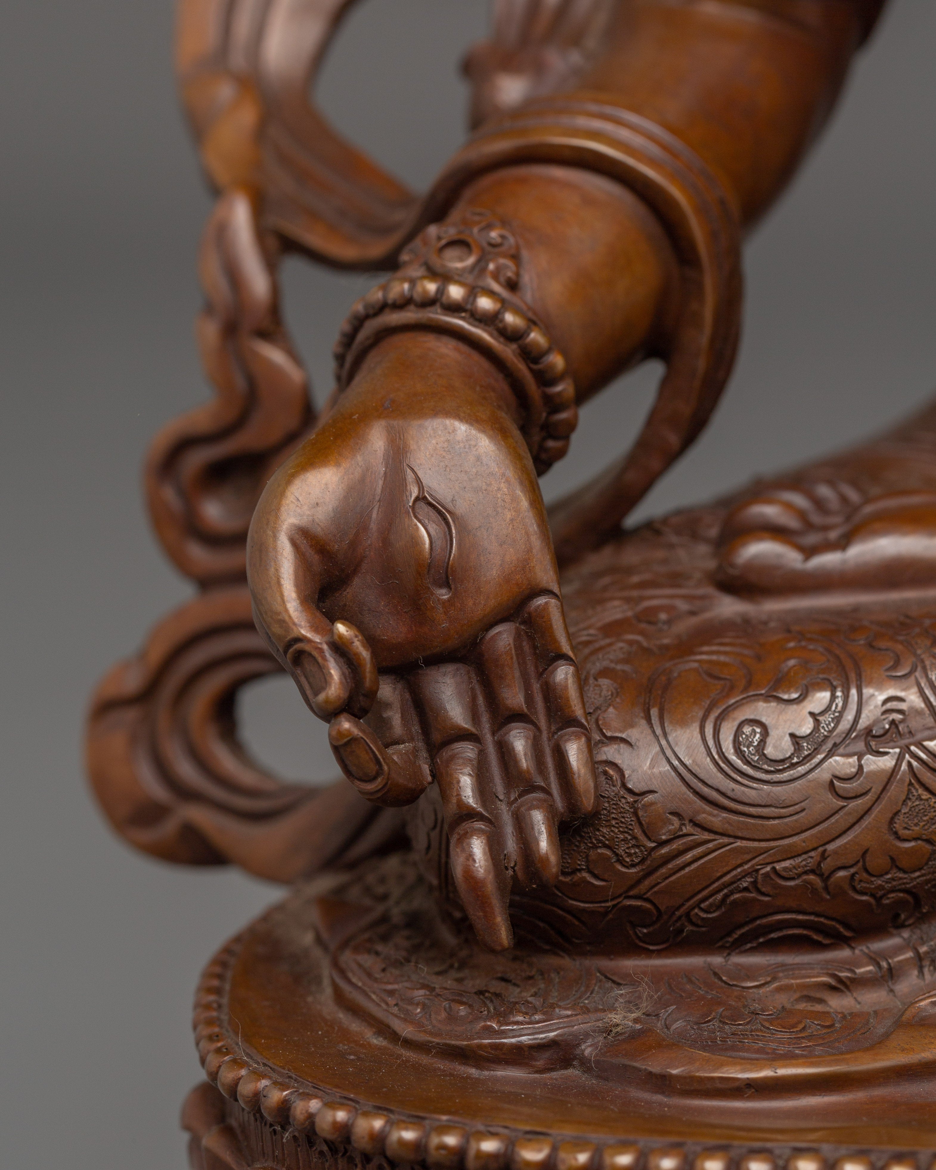 Chocolate Oxidized White Tara Statue | Sita Tara - Tibetan Healing Deity