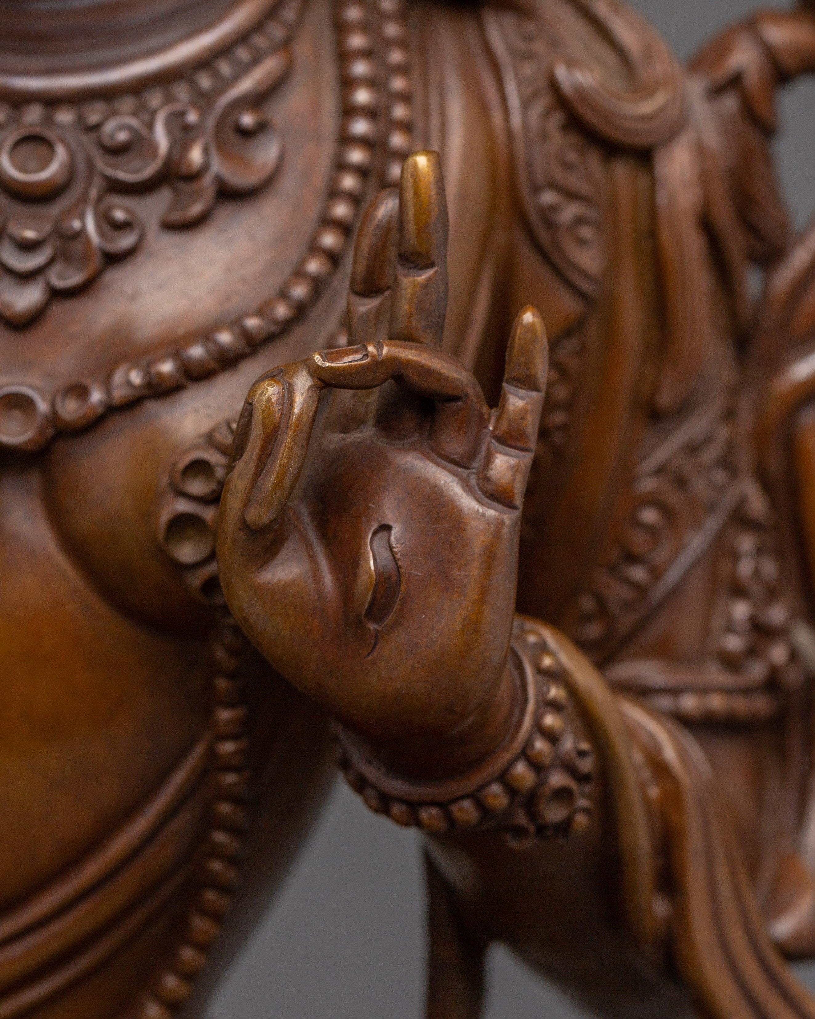Chocolate Oxidized White Tara Statue | Sita Tara - Tibetan Healing Deity
