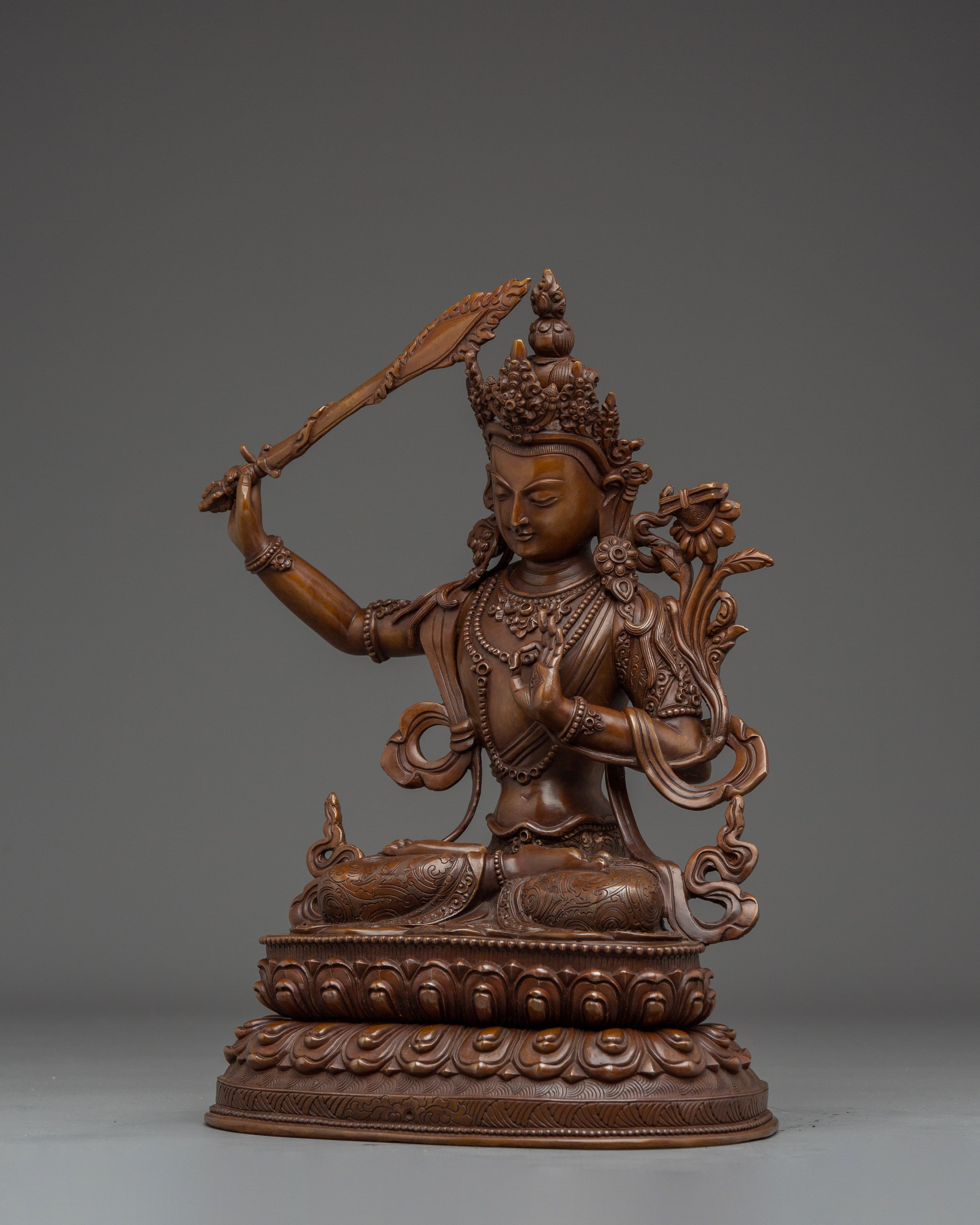 Buddhist Deity Manjushri Sculpture | Wisdom Empowerment Statue
