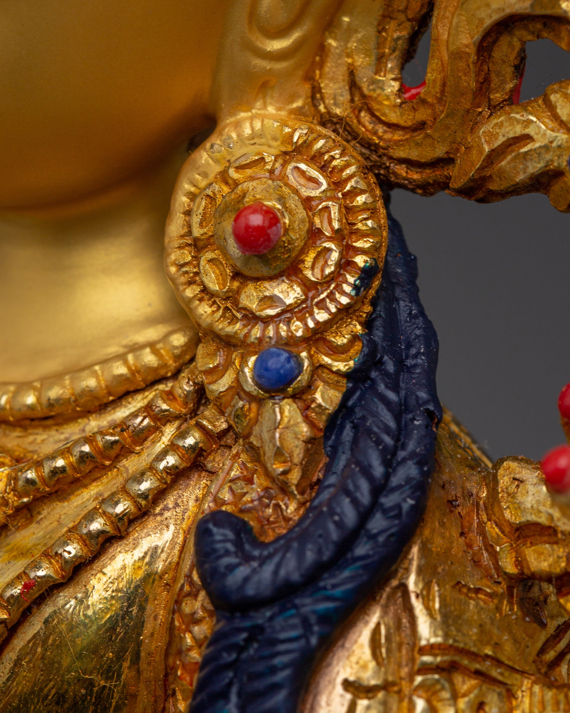 Maha Manjushri Tibetan Deity Statue | 24K Gold Gilded Copper Bodhisattva of Wisdom