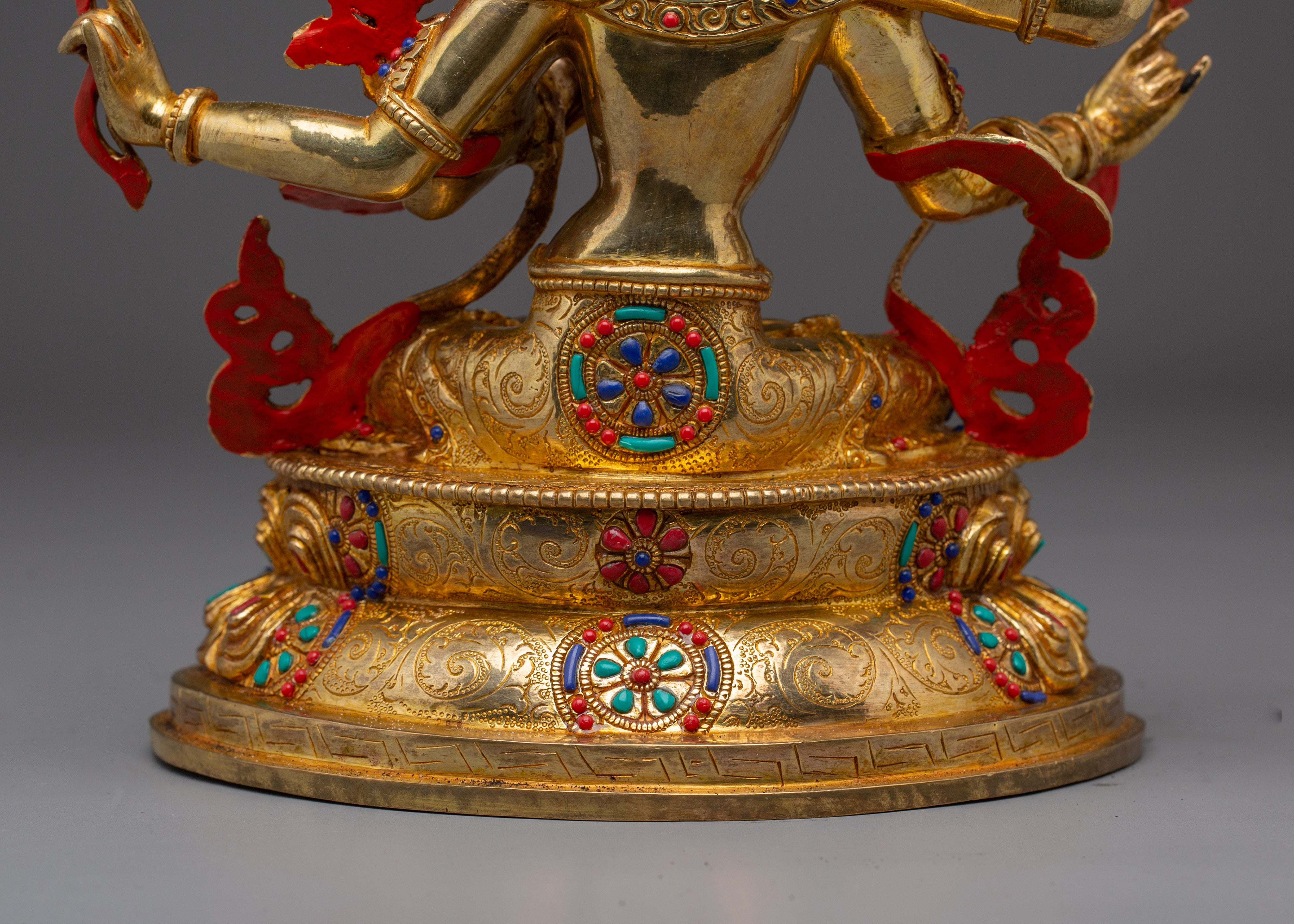 Maha Manjushri Tibetan Deity Statue | 24K Gold Gilded Copper Bodhisattva of Wisdom