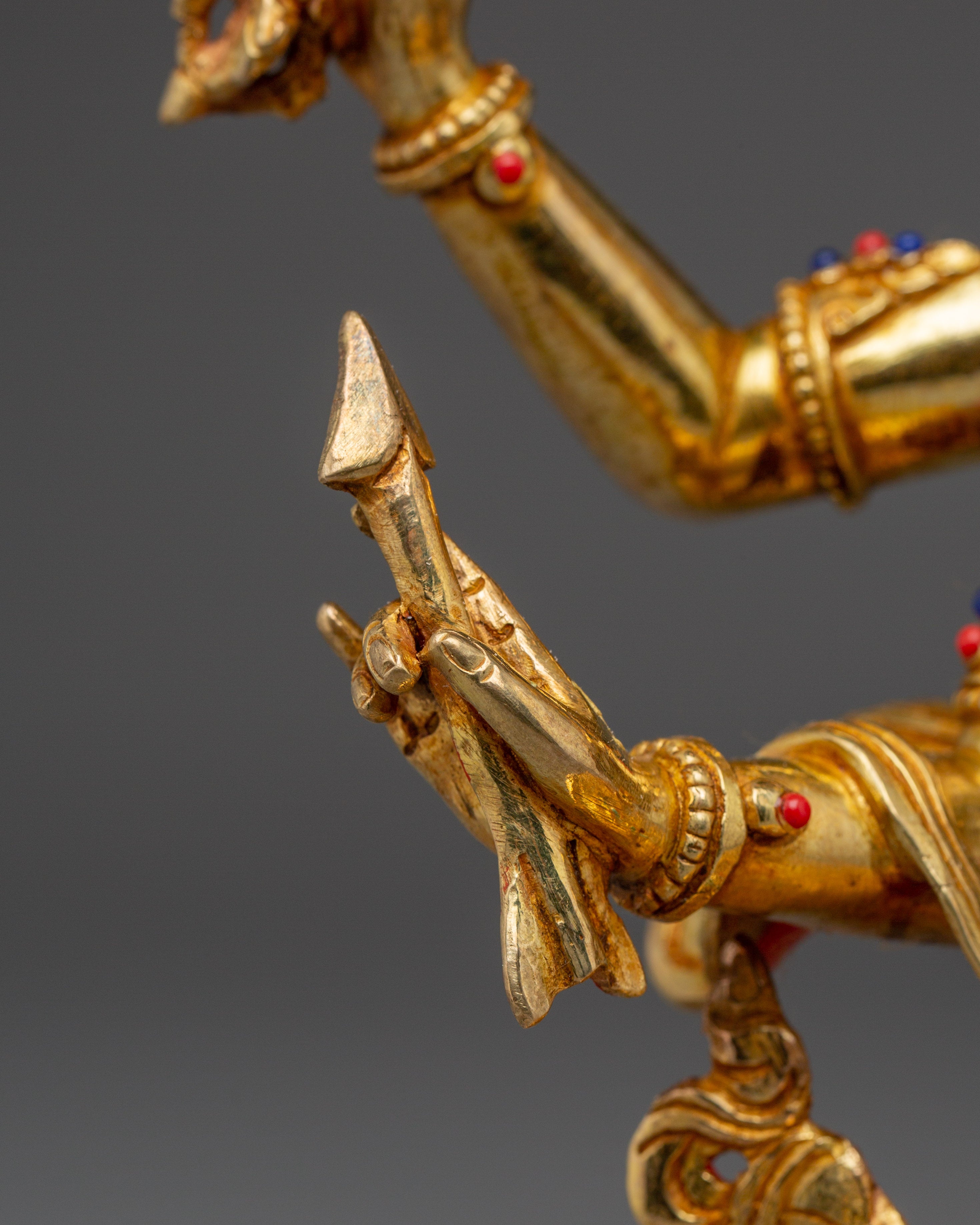 Maha Manjushri Tibetan Deity Statue | 24K Gold Gilded Copper Bodhisattva of Wisdom