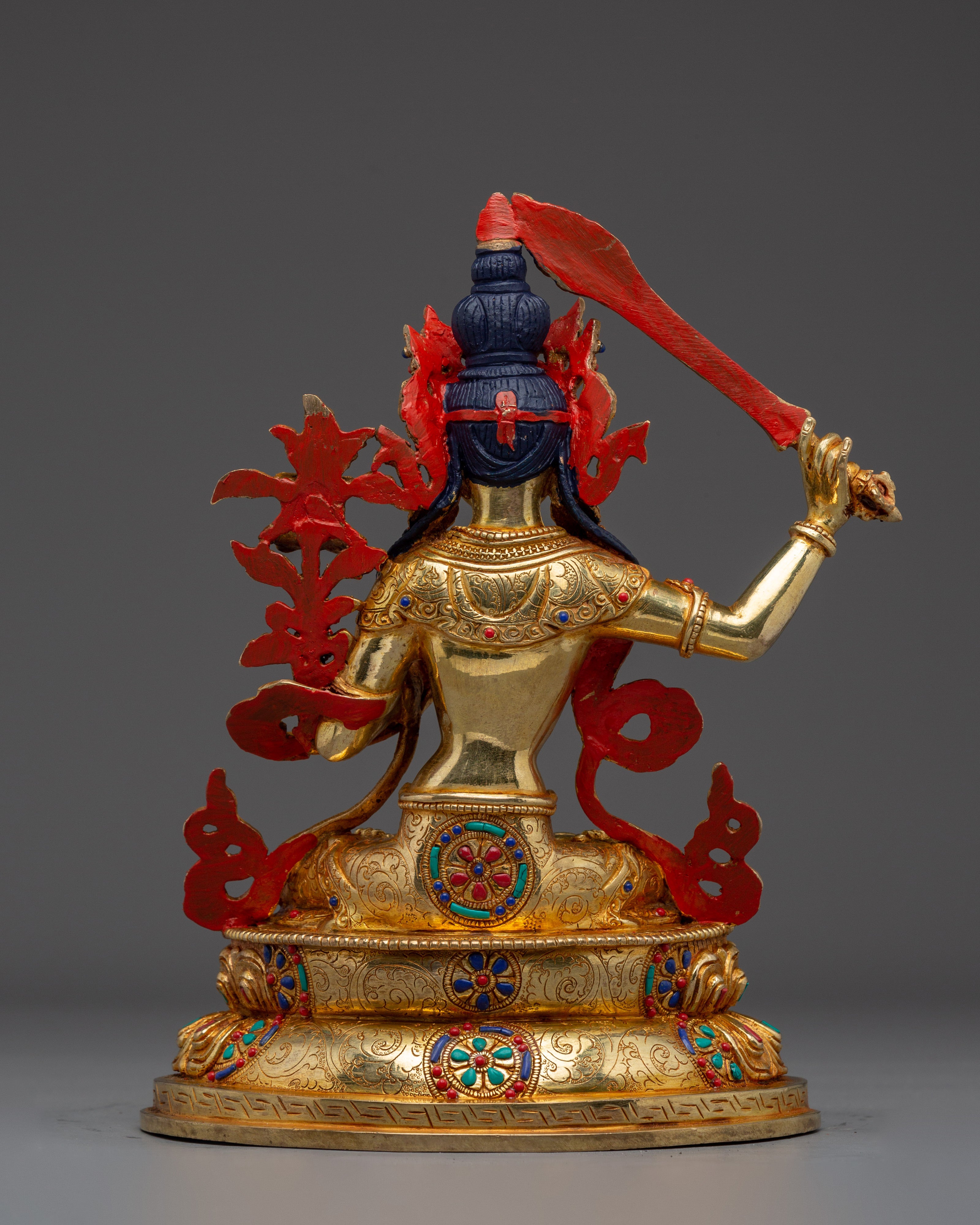 Blue Vimla Manjushri Statue | Wisdom Deity