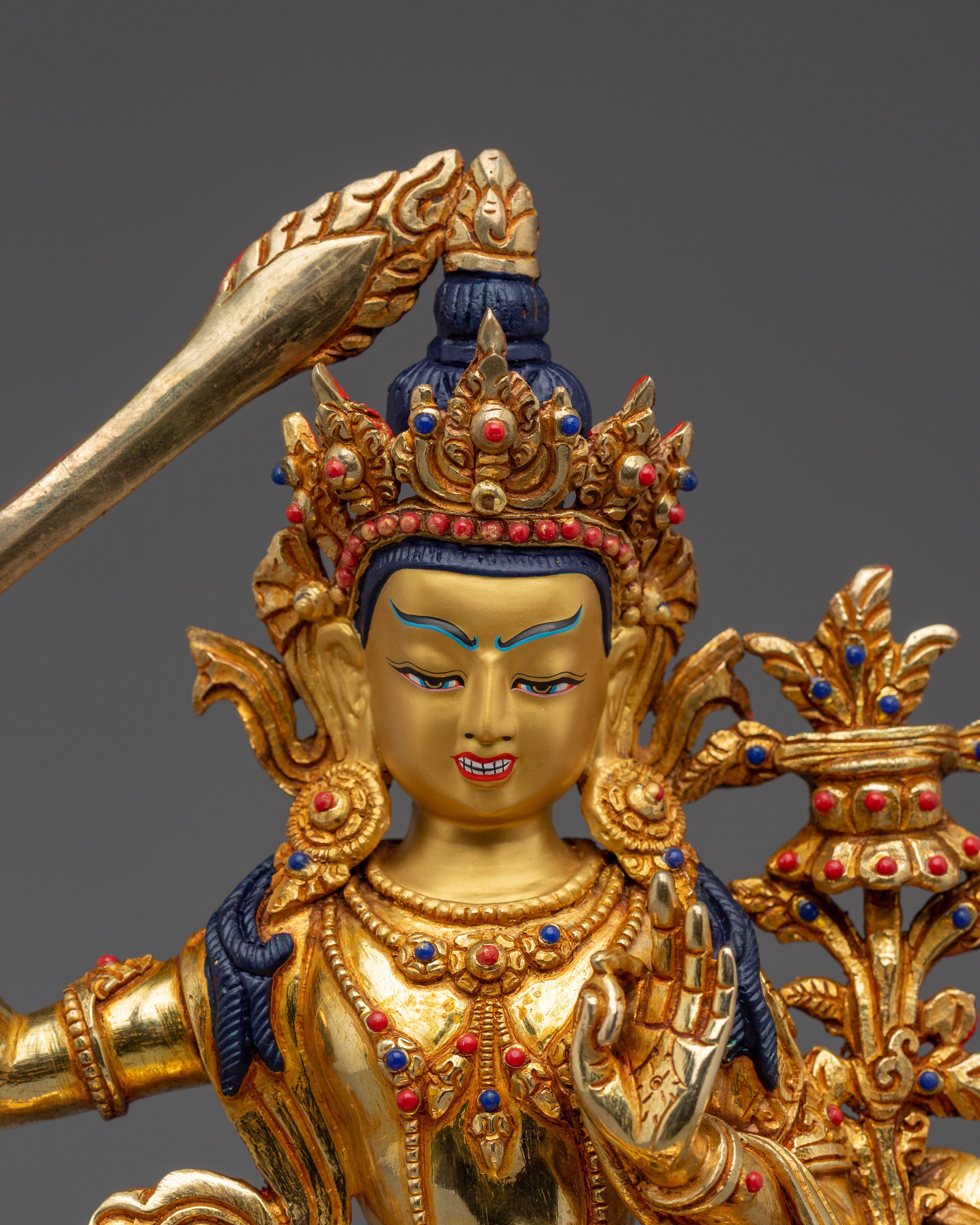 Blue Vimla Manjushri Statue | Wisdom Deity